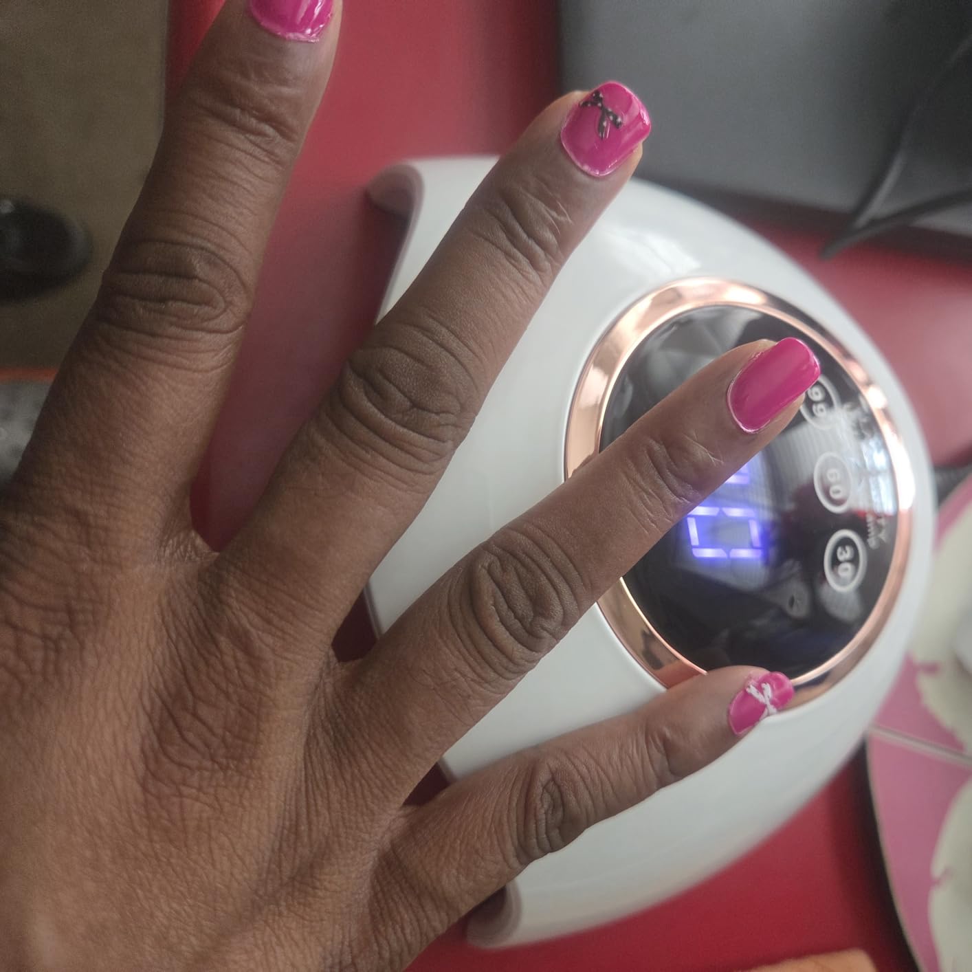 LadyMisty 72W UV LED Nail Lamp, 2026 New Upgrade UV Light for Gel Nails with 18 Beads, 3 Timer Nail Dryer, LCD Display, Auto Sensor, Professional Nail Lamps for Gel Polish - Best Gifts, White Lamp customer photo 2
