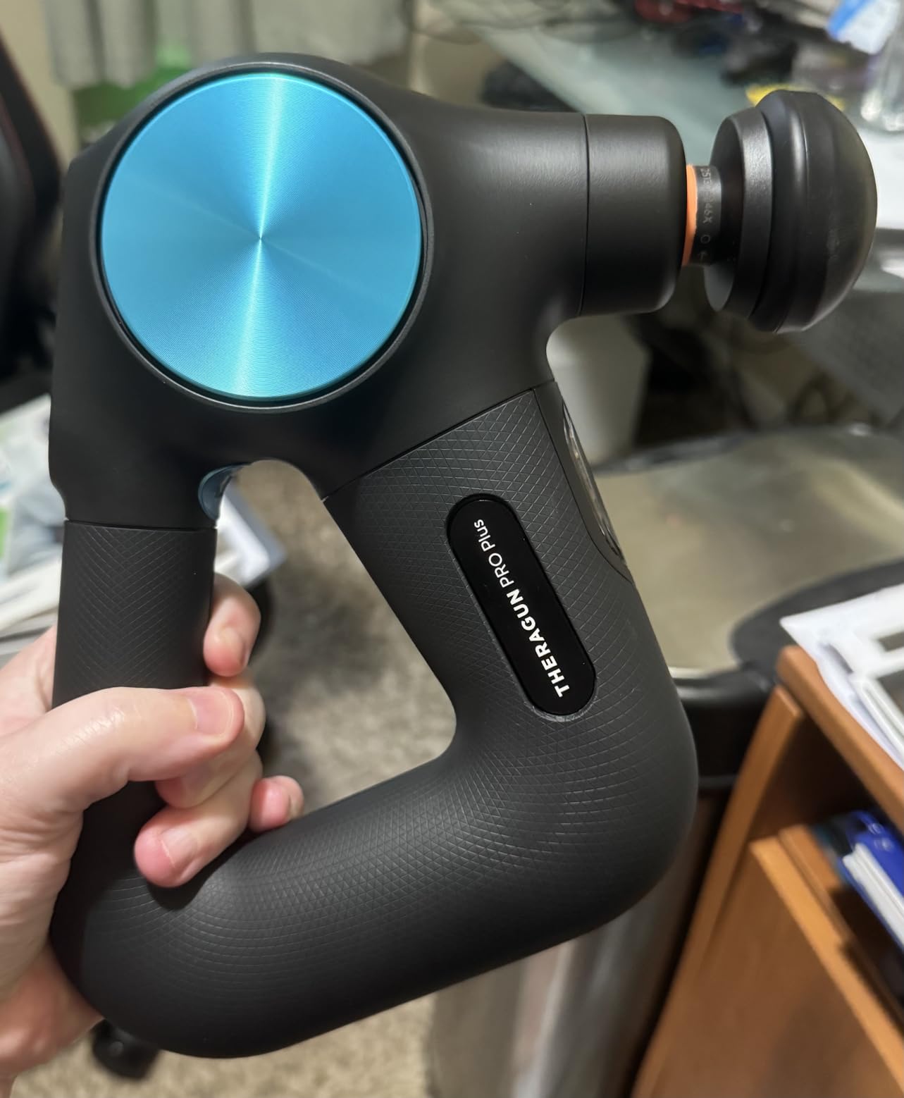 TheraGun Pro Handheld Deep Tissue Massage Gun - Bluetooth Enabled Percussion Massage Gun & Personal Massager for Pain Relief & Circulation in Neck, Back, Leg, Shoulder and Body (Black - 5th Gen) customer photo 1