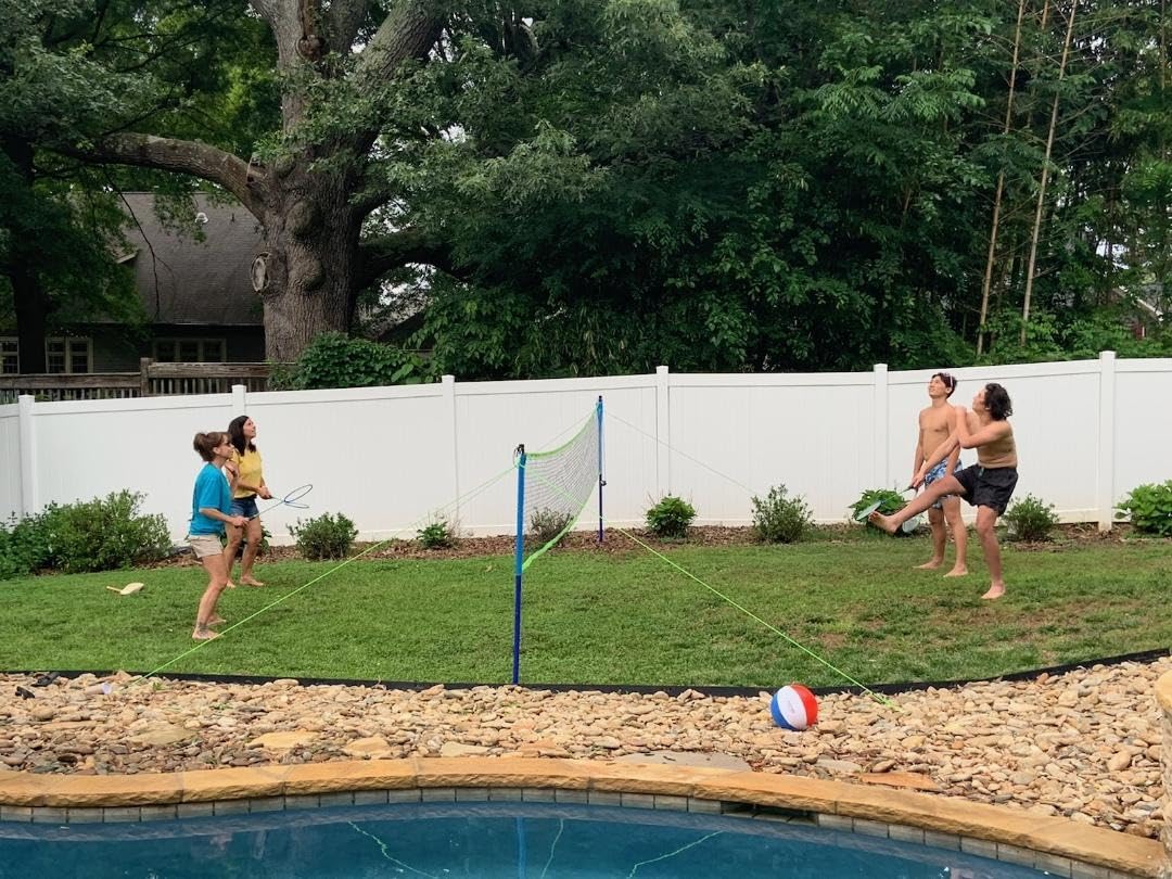 Zdgao Badminton Sets for Backyard, Portable Badminton Net with Tension Adjuster, Badminton Racket Set of 4, 3 Nylon Shuttlecocks, Boundary Line and Carry Bag for Backyard Beach Family Games customer photo 1