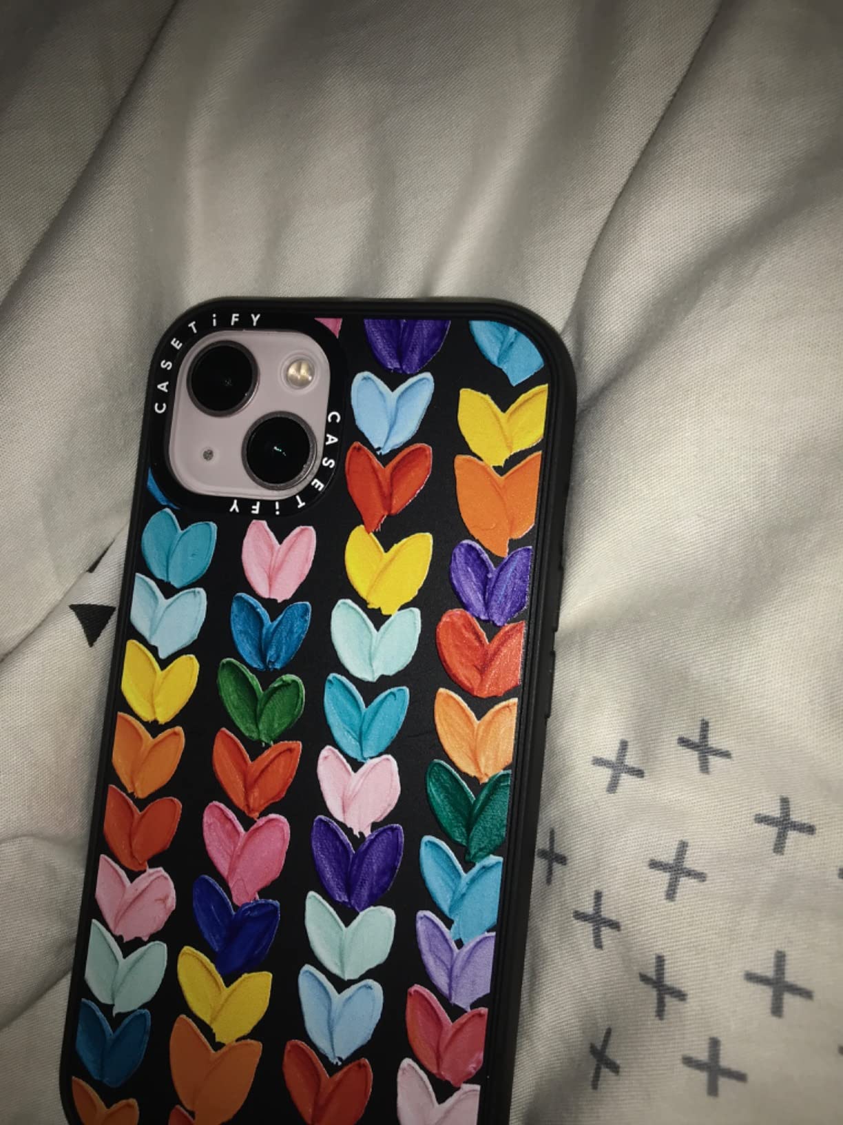 Casetify Impact iPhone 14 Case [4X Military Grade Drop Tested / 8.2ft Drop Protection/Compatible with Magsafe] - Groovy Pattern Clear - Matte Black customer photo 2