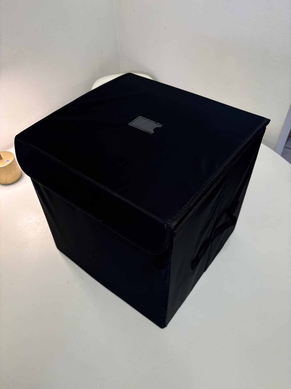 UENTIP Vinyl Record Storage Box for 12-inch Records Crate Holds up to 90 records, Pack of 1 - 14x13x13 Inch LP Record Storage customer photo 2