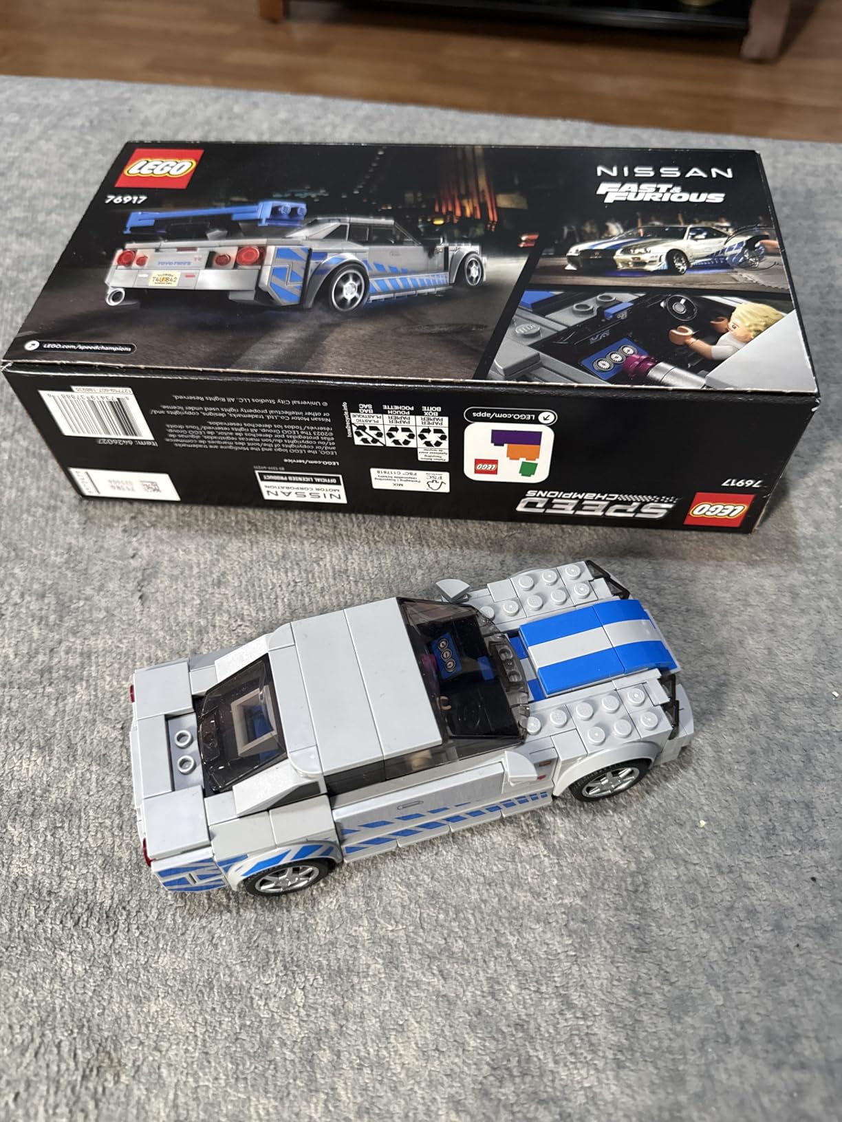 LEGO Speed Champions 2 Fast 2 Furious Nissan Skyline GT-R (R34), Race Car Toy Model Building Kit, Collectible with Racer Minifigure, 2023 Set for Kids, Boys and Girls Ages 9 and Up 76917 customer photo 1