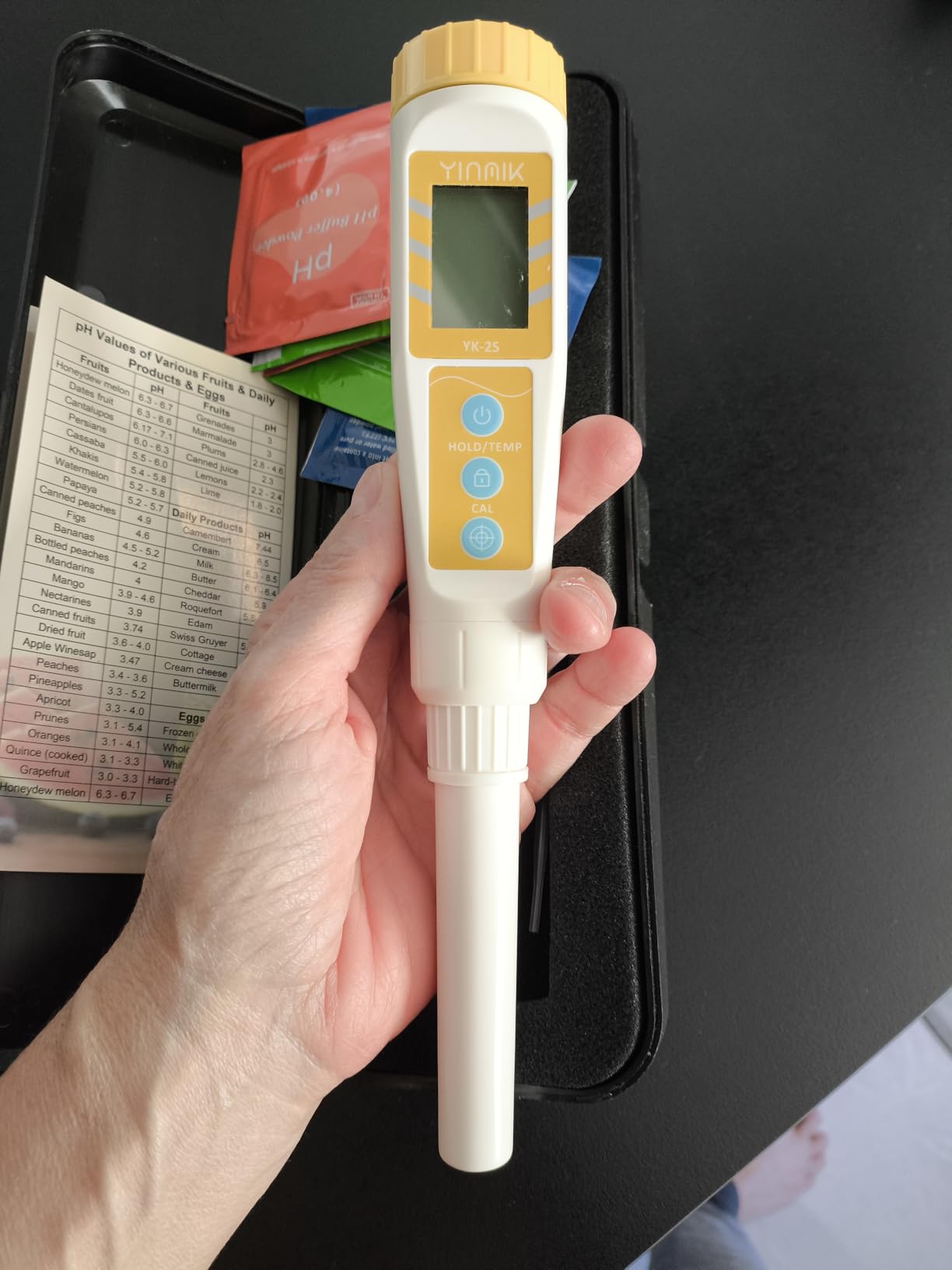 YINMIK Digital pH Meter for Food, pH Probe for Sourdough and Bread Dough, Checking The pH of Fermenting Sausages and Salami, Waterproof pH Tester for Solid and Liquid customer photo 1