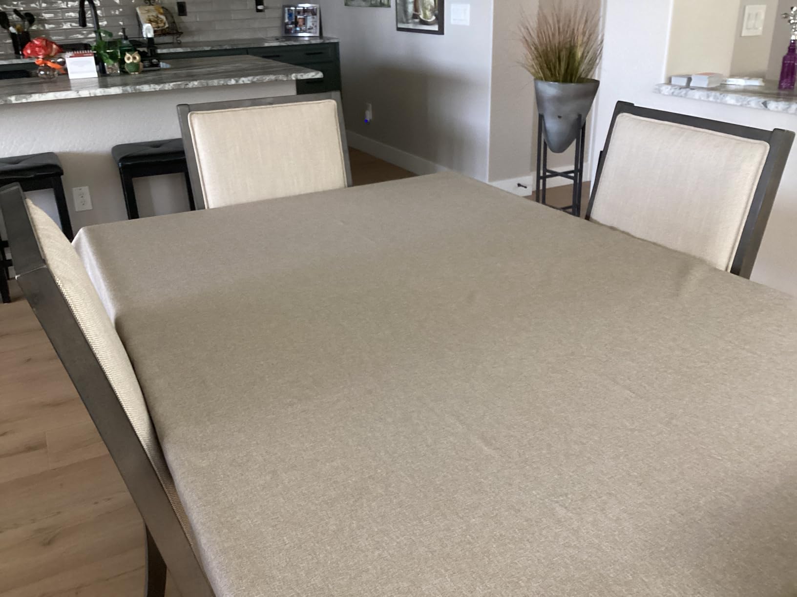 Veblandy Rectangle Tablecloth Waterproof Linen Textured Table Cloth Stain and Wrinkle Resistant Washable, Decorative Fabric Table Cover for Dining, Party and Camping (Sage Green, 52 * 70) customer photo 2