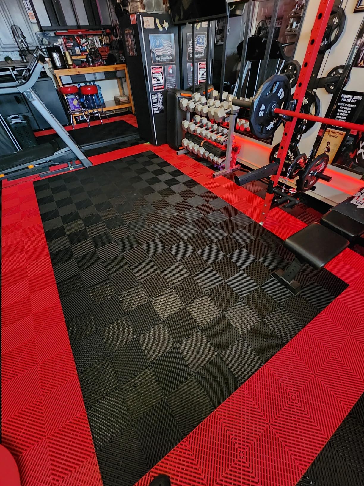 Swisstrax Ribtrax PRO Interlocking Garage Floor Tiles, 15.75 x 15.75-Inch, Jet Black, 24 Piece Set | Commercial-grade polypropylene customer photo 2