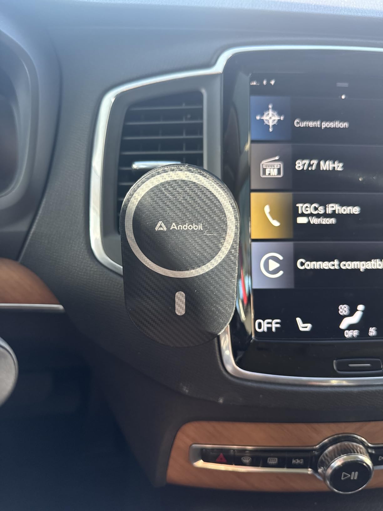 andobil Upgraded for Magsafe Car Mount Pro [Strongest Magnet, Big Phone Friendly] 360 Degree Rotation Magnetic Phone Holder for Car Vent for iPhone 17 Pro Max 16/15/14/13/12 Samsung S26/S25 (Carbon Fiber) customer photo 2