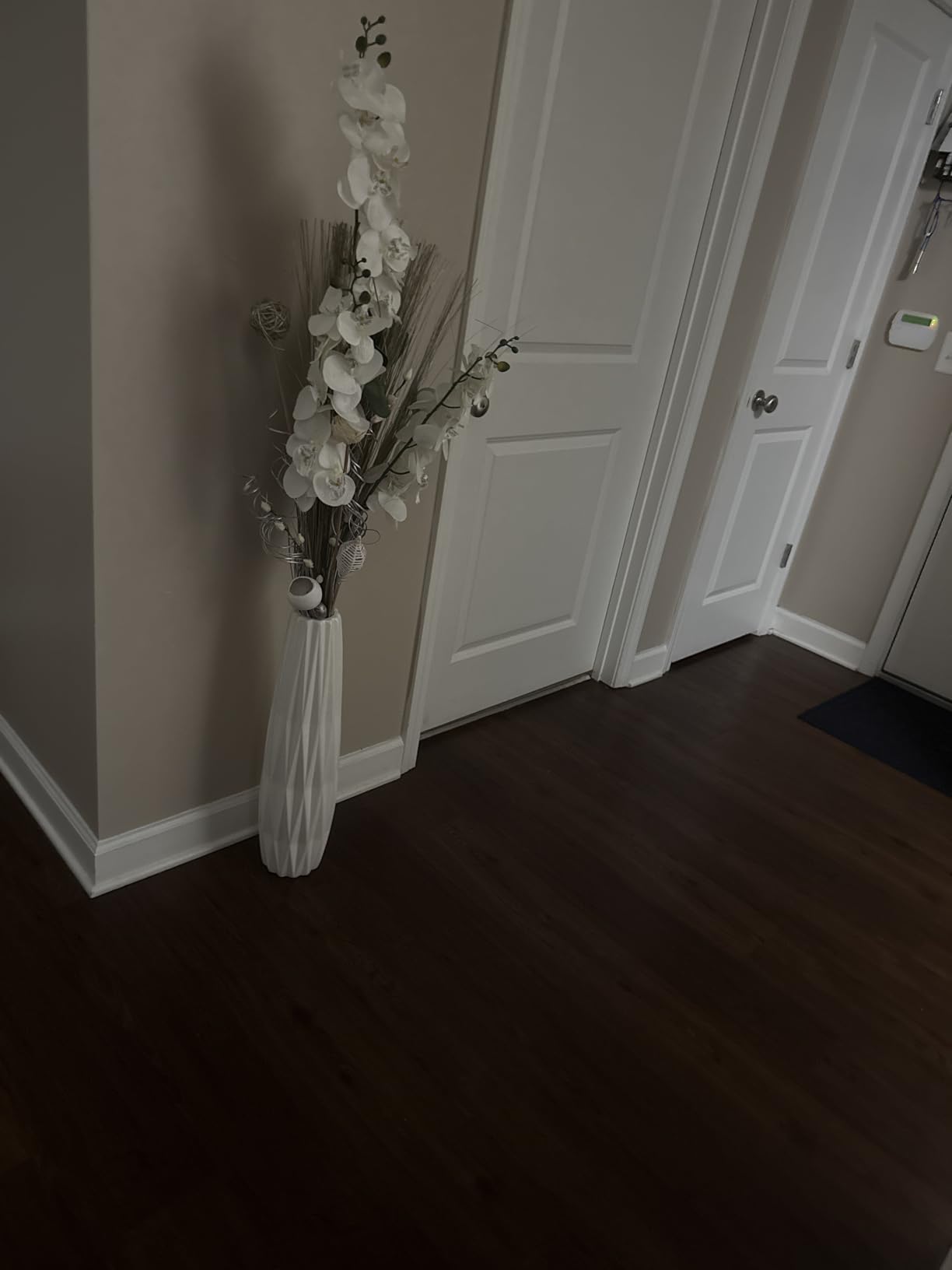 White Ceramic Tall Vase, 17.5