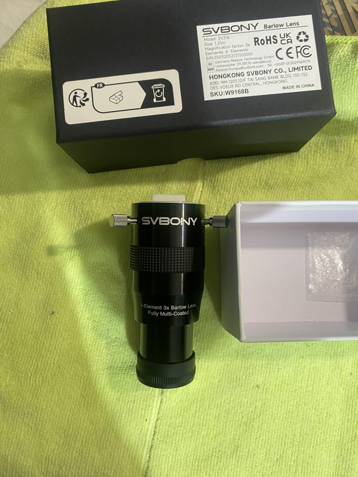 SVBONY SV216 2X Barlow Lens, 1.25inch FMC 4-Elements APO Apochromatic Barlow, Double Magnification Telescope Accessories for Planetary Visual and Photography customer photo 2