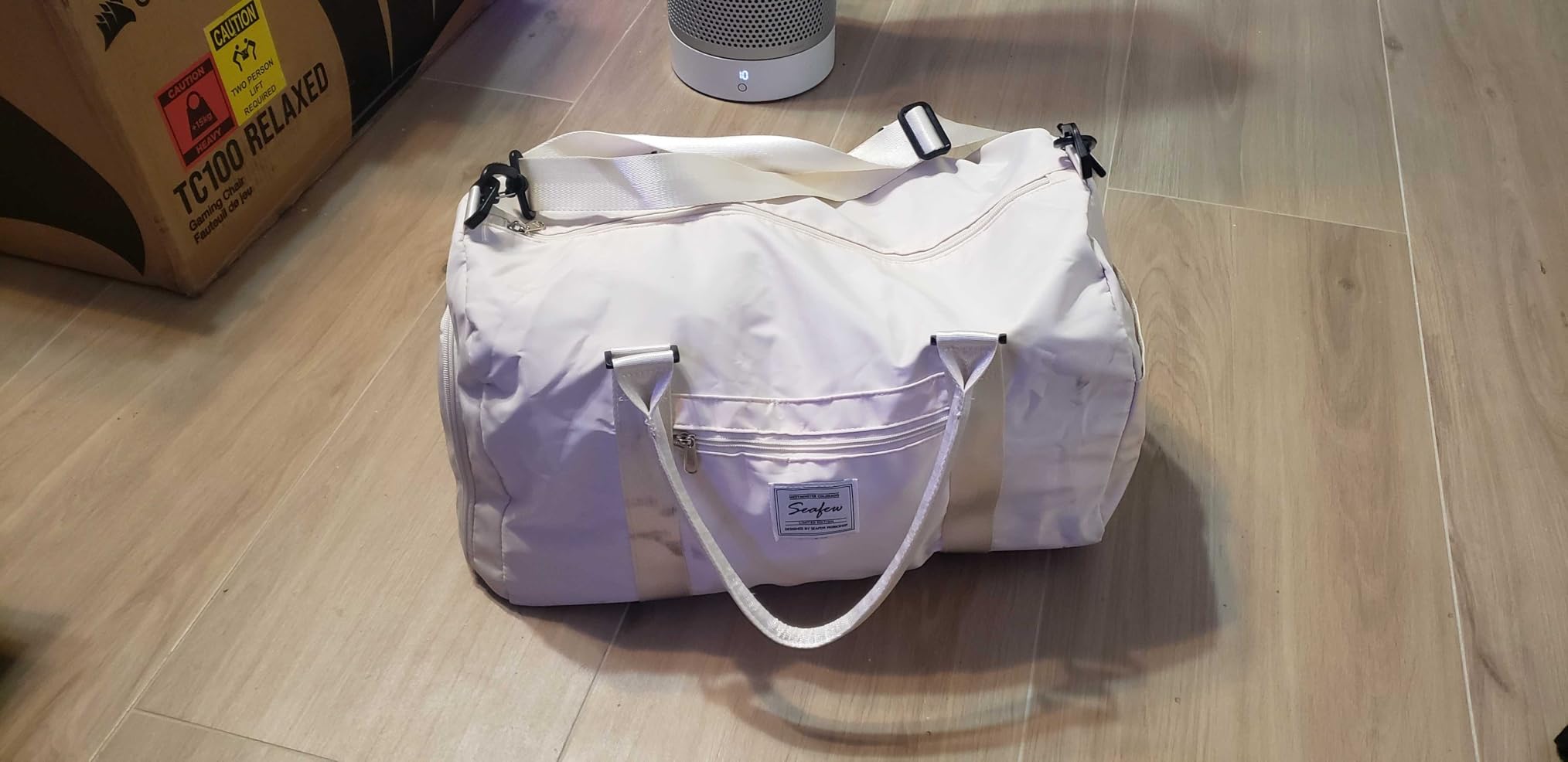 Gym Bags for Women Men with Shoes Compartment, Sports Duffle Bags Personal item travel Duffel Tote Bag Small Carry on Weekender Overnight Bag Workout Dance Bags Hospital Holdalls Grey Green customer photo 2