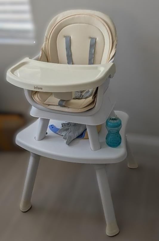 INFANS 8 in 1 Baby High Chair, Convertible Highchair for Babies and Toddlers, Infant Dining Booster Seat, Building Block Table, Kids Stool Table Chair Set with Removable Tray customer photo 1
