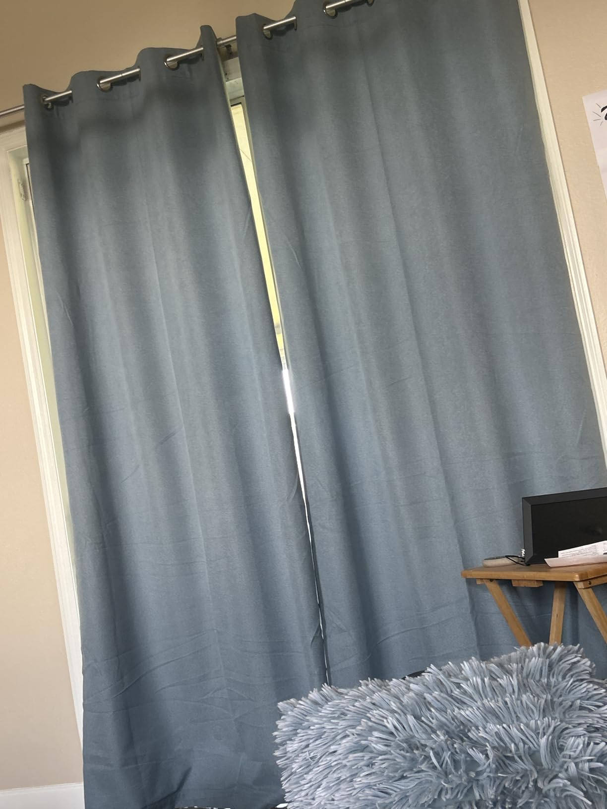 Dark Green Linen 100% Blackout Curtains for Bedroom - 95 Inches Long Energy Saving Thermal Insulated Window Treatment Curtain Drapes for Living Room (Olive Green, 2 Panels, W 52 x L 95 Inch) customer photo 1