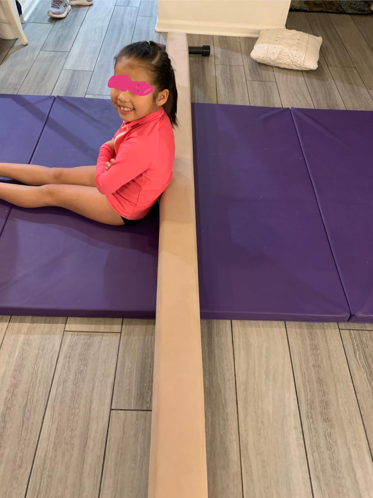 8ft Ultrasimple Adjustable&Foldable Balance Beam, High-Low Floor Beam Suede Gymnastics Equipment, No Tool Required, Gymnastics Beam for Training & Professional HomeTraining customer photo 1