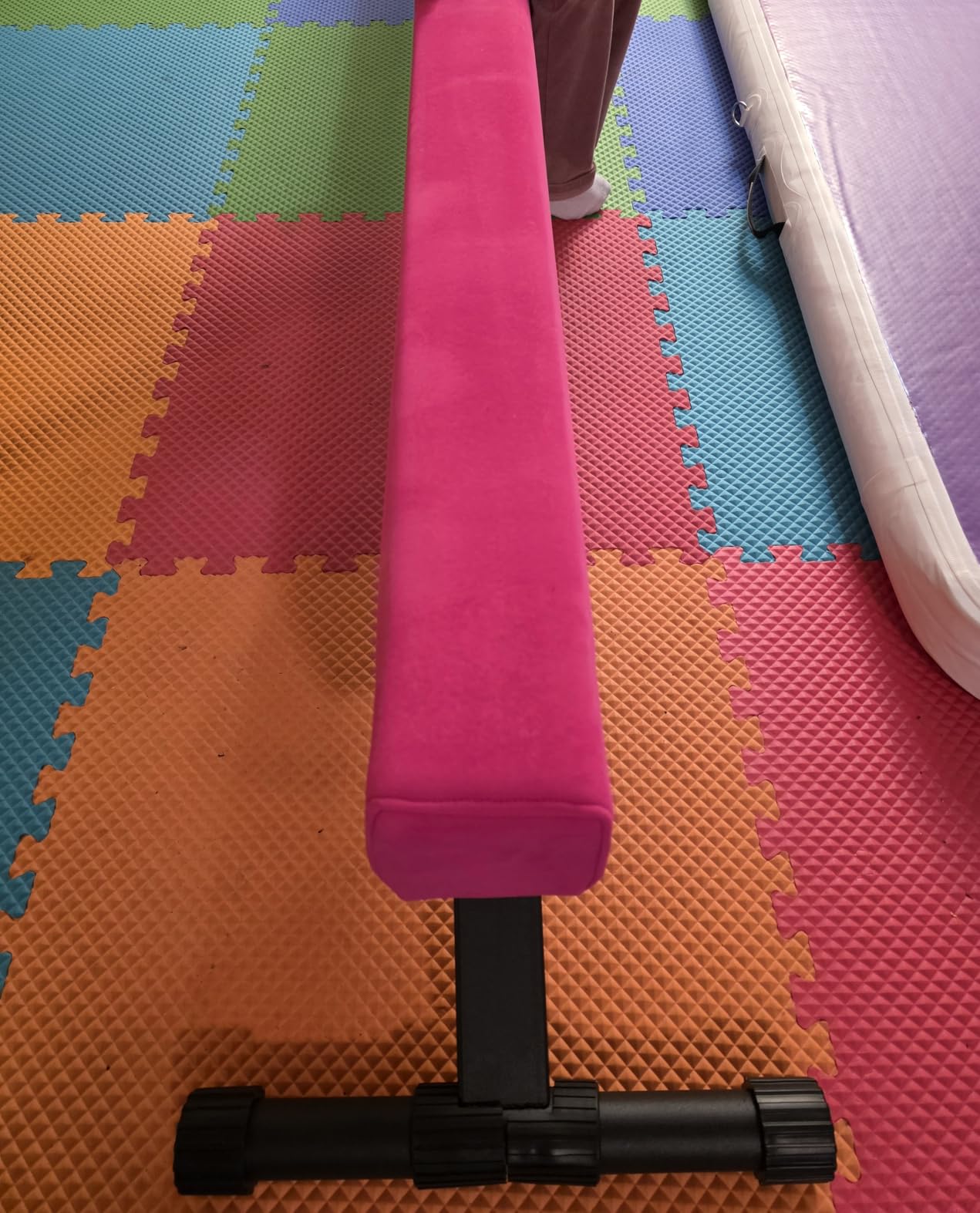 8ft Ultrasimple Adjustable&Foldable Balance Beam, High-Low Floor Beam Suede Gymnastics Equipment, No Tool Required, Gymnastics Beam for Training & Professional HomeTraining customer photo 2