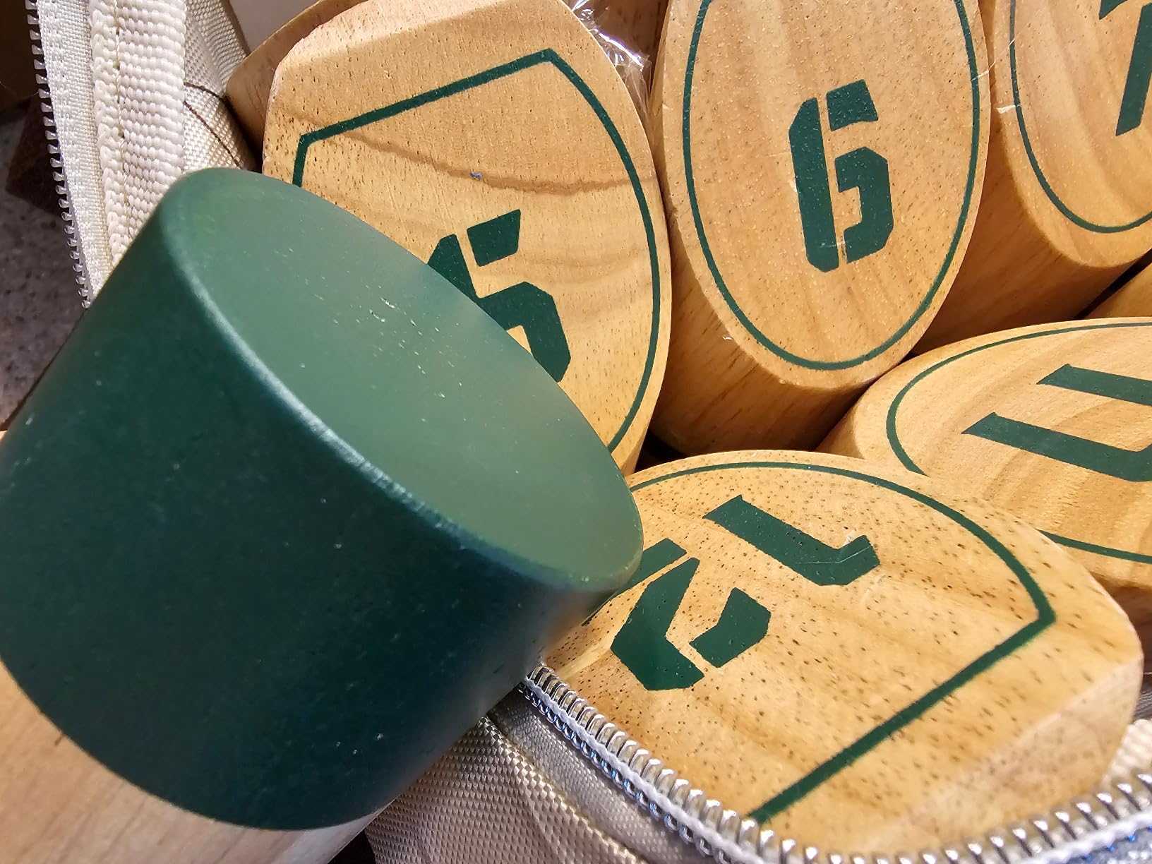 SunNordic Wooden Throwing Game Set, Numbered Block Toss Games with 1 x Scoreboard, 12 x Premium Rubber Wood Pins & 1 x Dowel, Outdoor Backyard Lawn Bowling Yard Game for Kids, Adults & Family customer photo 1
