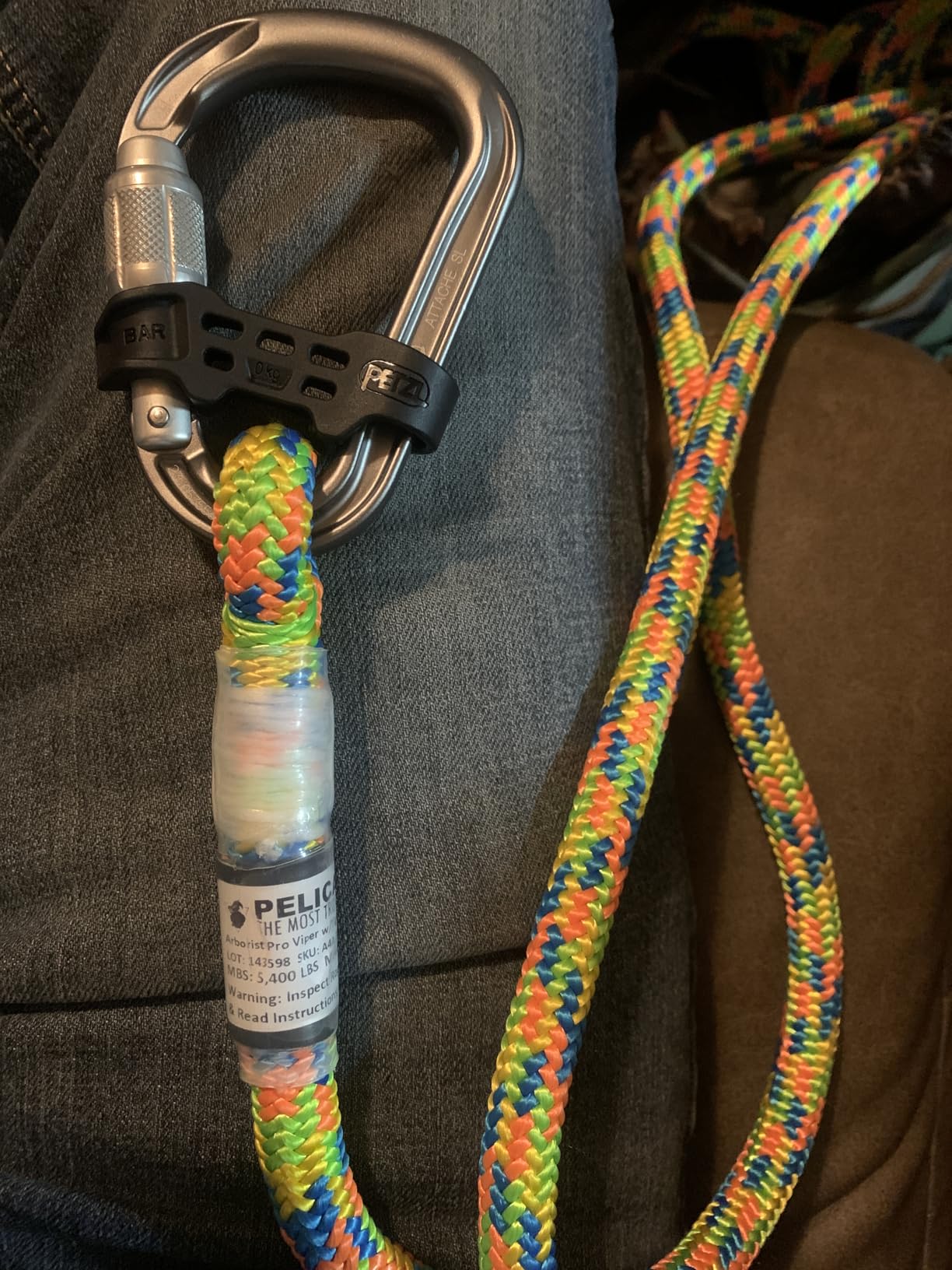 Pelican Rope Arborist Rope 11.8mm x 150Ft High-Strength 24-Strands Static Climbing Rope | 5,400 lb Strength for Tree Climbing, Pulling, Outdoors & Swing | Made in USA - Viper, Tight Spliced Eye customer photo 1