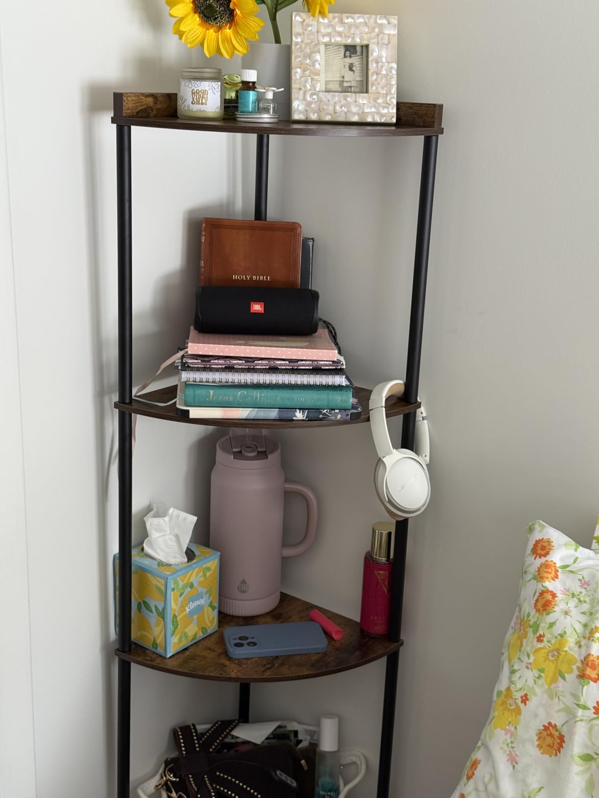 SUNMORY 5 Tier Corner Shelf Stand, Industrial 65