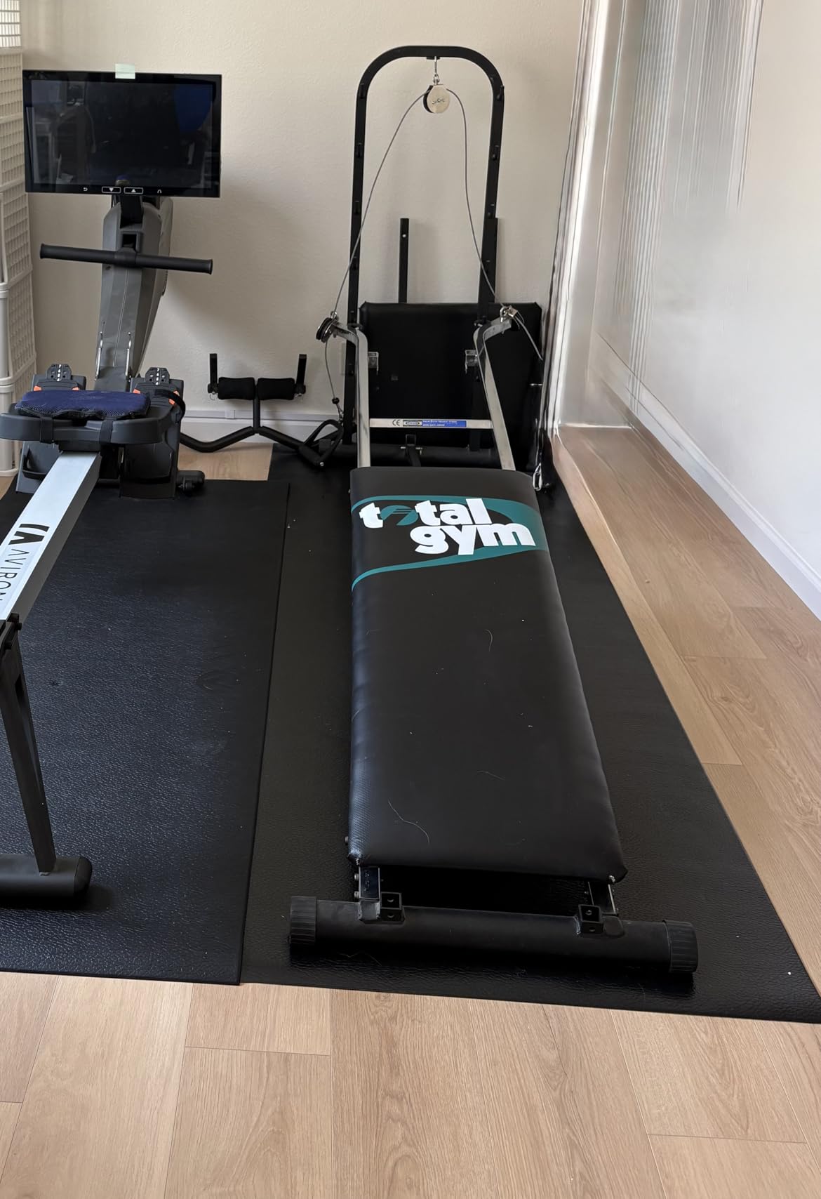 Powr Labs Rowing Machine Mat, Treadmill Mat for Carpet & Hardwood Floors - Rower Mat for Hydrow, Concept 2, Peloton Rower, Exercise Equipment, Gym Equipment customer photo 2