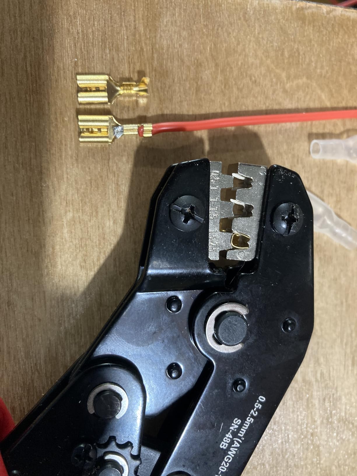 Crimping Tool with Ratchet, Ratcheting Wire Crimper Tool for Open Barrel Terminal Connectors, Electrical Crimping Tool, Crimping Pliers for 20-14 AWG customer photo 1