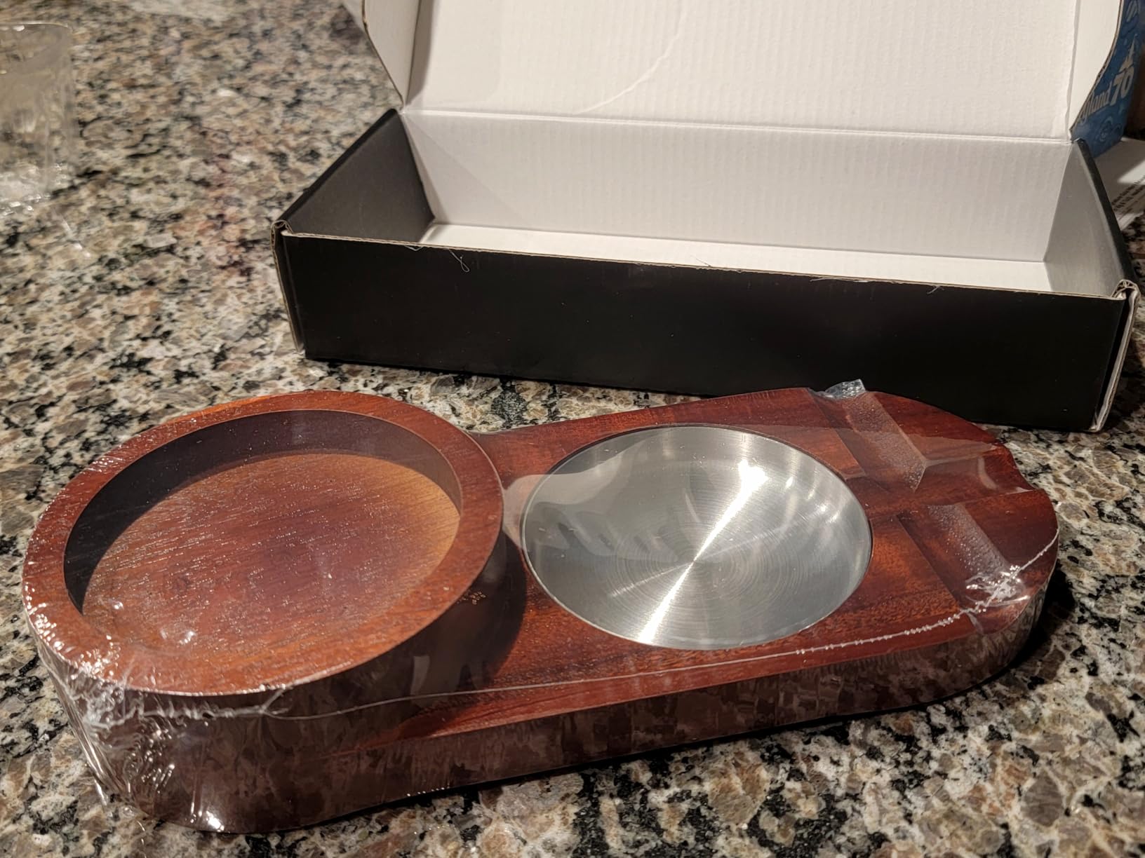 Father Day Gifts Cigar Ashtray Coaster Whiskey Glass Tray and Cigar Holder, Wooden Ash Tray, Slot to Hold Cigar, Cigar Rest Cigar Accessory Set Gift for Men Dad, Great Decor for Home(Large drawer) customer photo 1