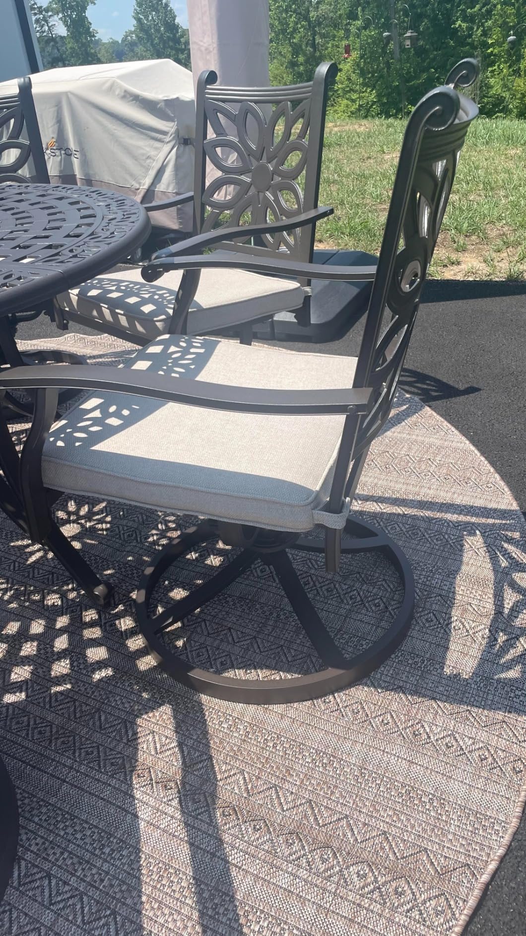 PHI VILLA 7 Pieces Outdoor Cast Aluminium Dining Set for 6, 54