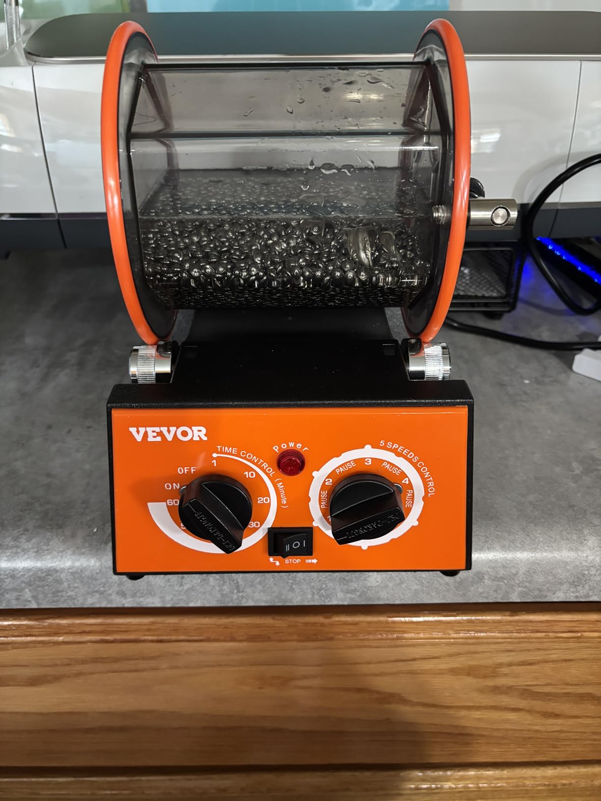 VEVOR Jewelry Polisher Tumbler, 6.6lbs/3kg Capacity Mini Rotary Tumbler Machine with 0-60 Minutes Timer, 5 Speeds Jewelry Rotary Finisher for Surface Polishing Grinding Buffing Gemstones Jewels Coins customer photo 2