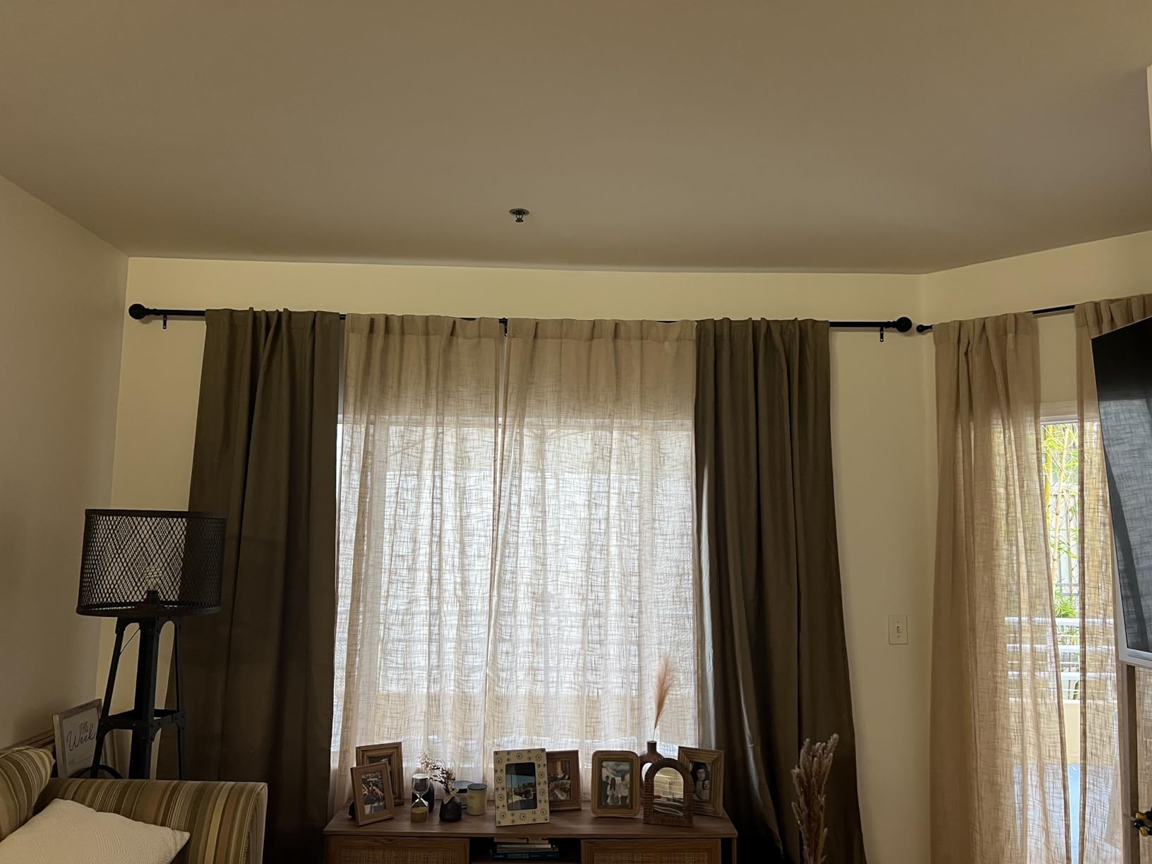 LAMIT Natural Ivory Semi Sheer Linen Curtains 84 inch Long, Cream White Light Filtering Living Room Panels Back Tab and Rod Pocket Neutral Drapes for Bedroom/Farmhouse, 2 Panels, 52 x 84 Inch customer photo 2