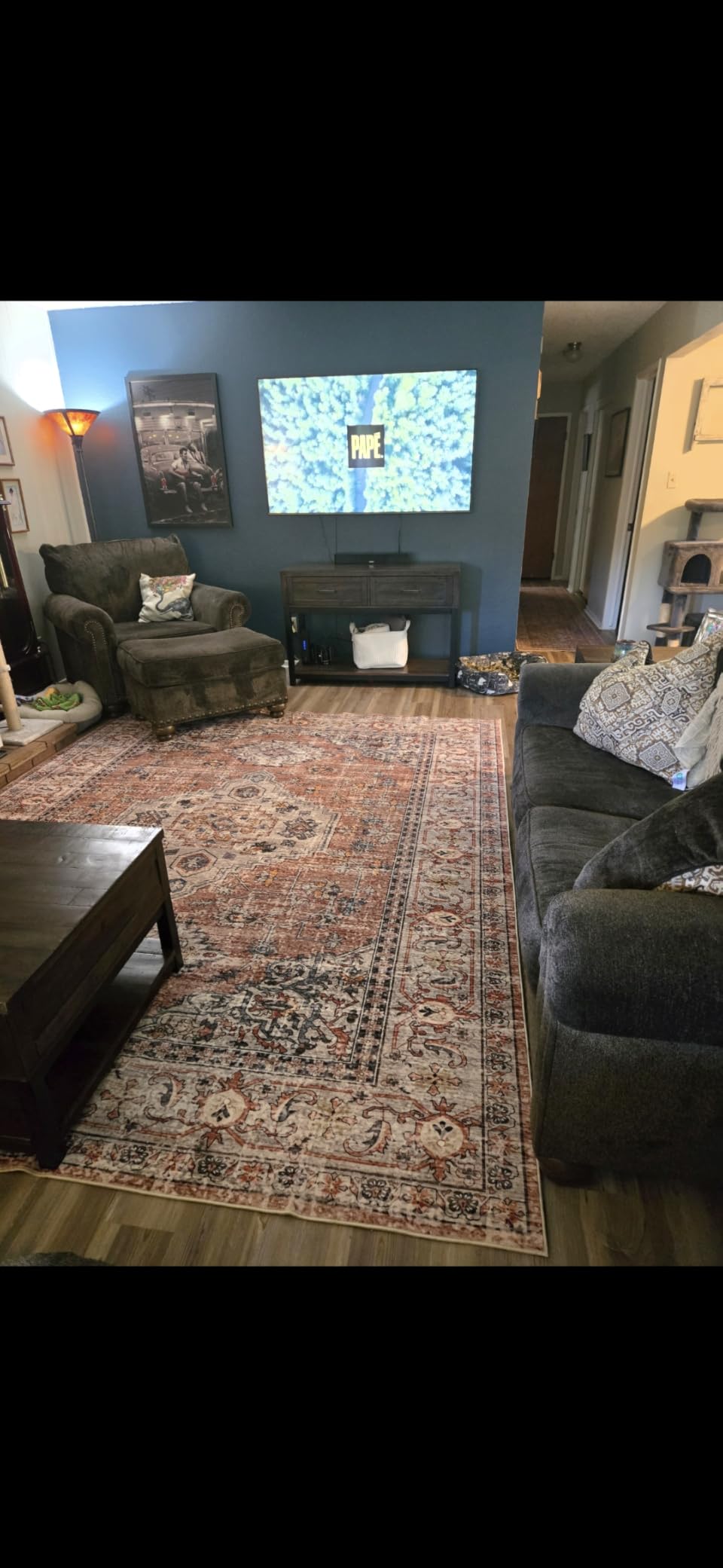 Lahome Oriental Washable Kitchen Runner Rug Non Slip, 2x8 Bathroom Runners for Hallways with Rubber Backing, Vintage Soft Long Carpet for Laundry Bedroom Eleanor, Peach/Orange customer photo 1