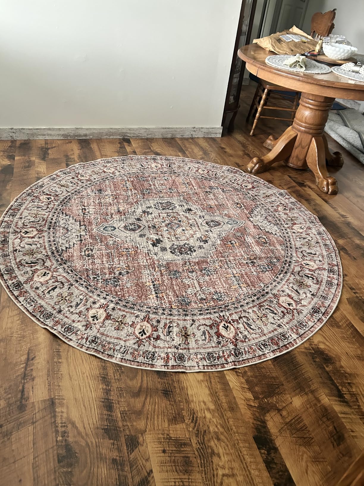 Lahome Oriental Washable Kitchen Runner Rug Non Slip, 2x8 Bathroom Runners for Hallways with Rubber Backing, Vintage Soft Long Carpet for Laundry Bedroom Eleanor, Peach/Orange customer photo 2
