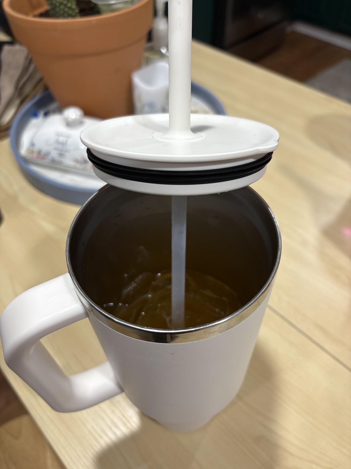 Hydro Flask Travel Tumbler with Handle, Lid and Straw - Insulated Stainless Steel in 40 Oz Trillium customer photo 2
