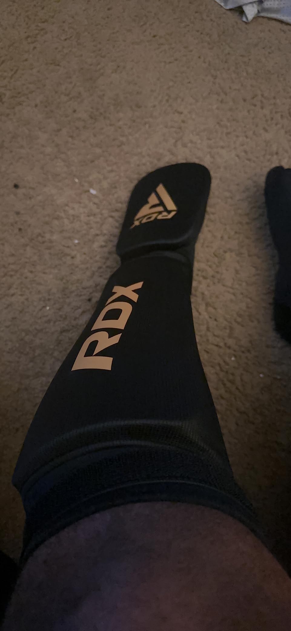 RDX Shin Guards Kickboxing Muay Thai, SATRA Approved, MMA Leg Instep Protection Pads, Sparring Training Martial Arts Boxing, Elasticated Padded Protector, Karate BJJ Taekwondo Gear, Men Women customer photo 2