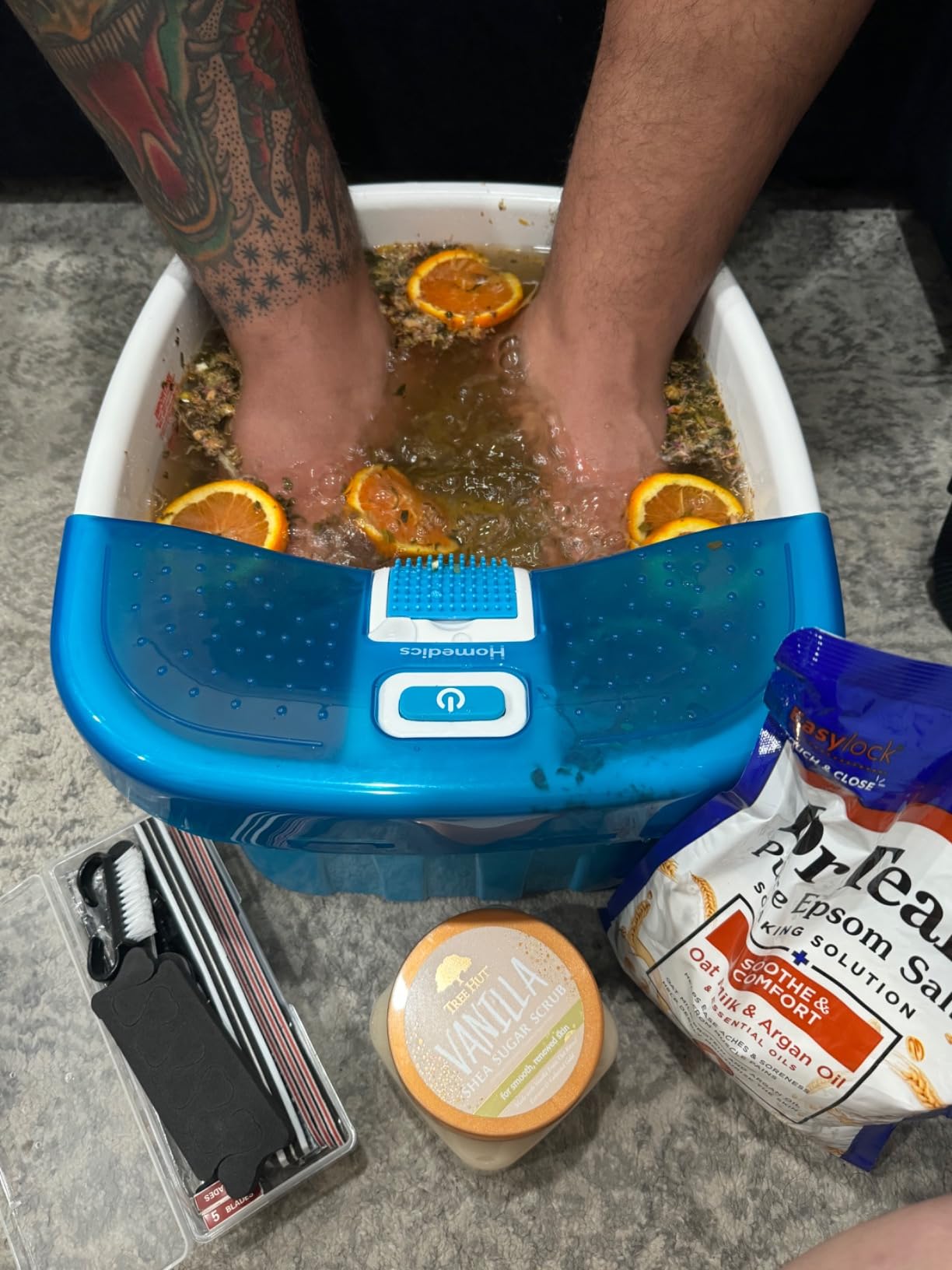 UNIFULL Collapsible Foot Spa Bath with Heat and Massage Rollers, Bubble, Foot Pedicure Kit, Temperature Control, Red Light, Pedicure Foot Spa, Foot Bath customer photo 2
