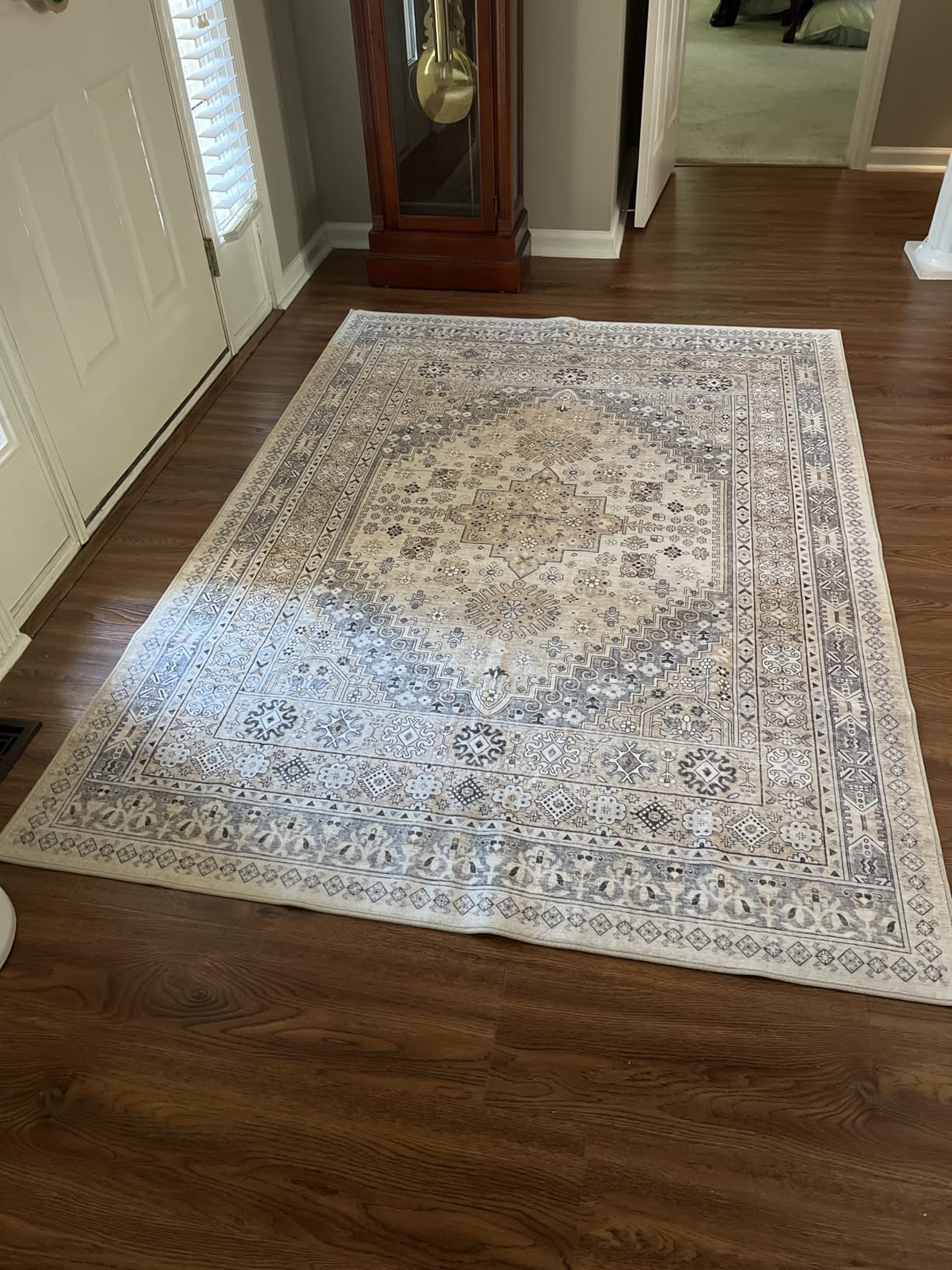 zesthome 8x10 Area Rugs for Living Room, Non-Slip Backing Washable Rugs, Vintage Large Area Rug, Stain Resistant Home Decor Rug (Orange, 8'x10') customer photo 2