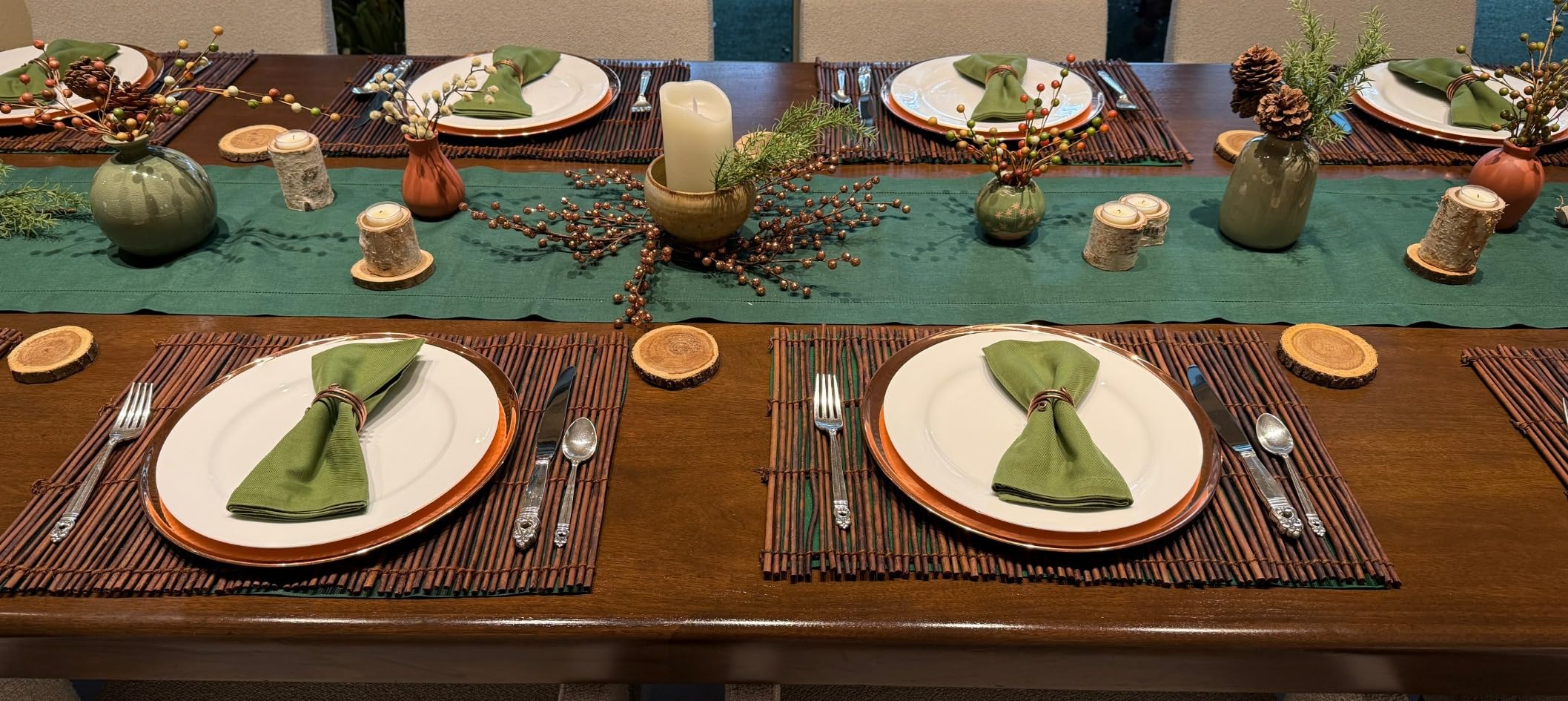 Signature Linen by D'Moksha Light Natural Placemats Set of 4, 14 x 19 Inch, 100% Pure Linen Table Mats, Hemstitch, Machine Washable Cloth Placemats customer photo 2