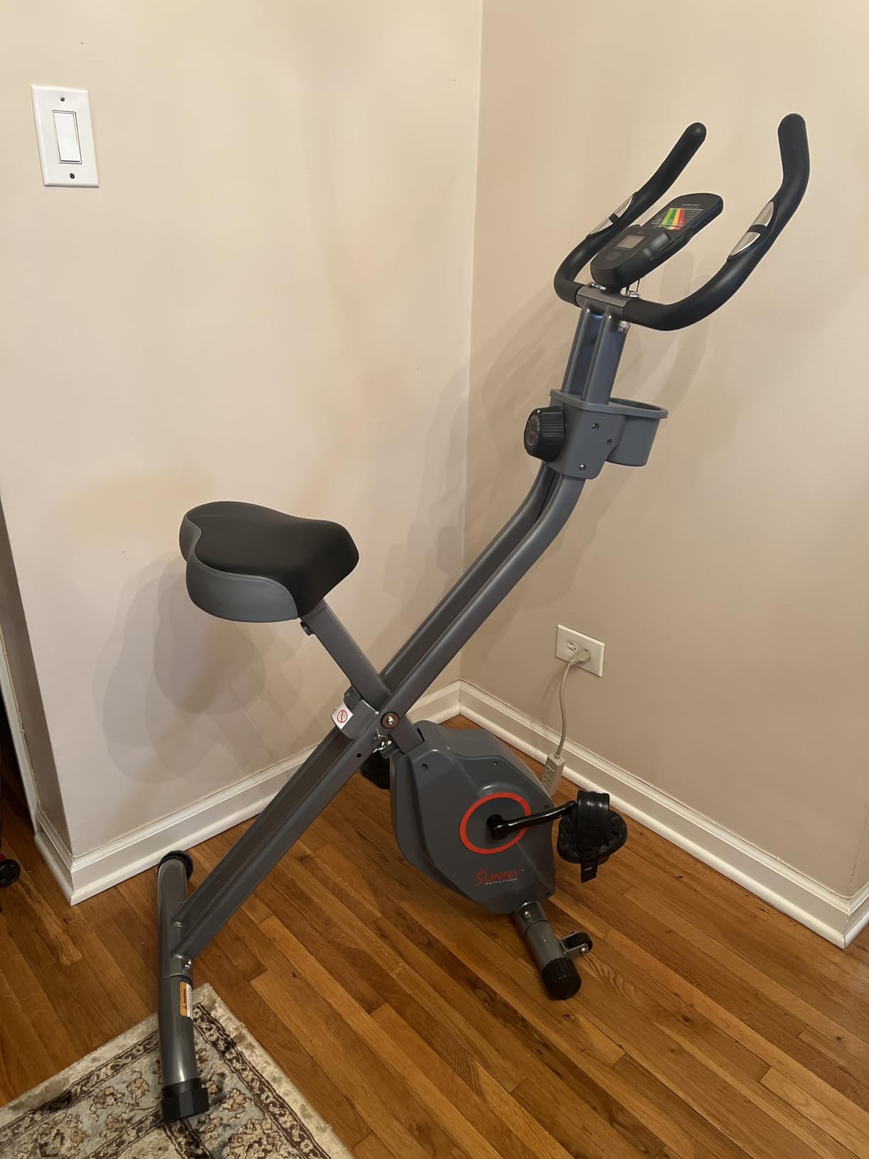 Sunny Health & Fitness Smart Folding X-Bike, Portable Compact Exercise Bike for Indoor Cycling Workout, Home Cardio Training Machine, Free SunnyFit App Bluetooth Connect customer photo 2
