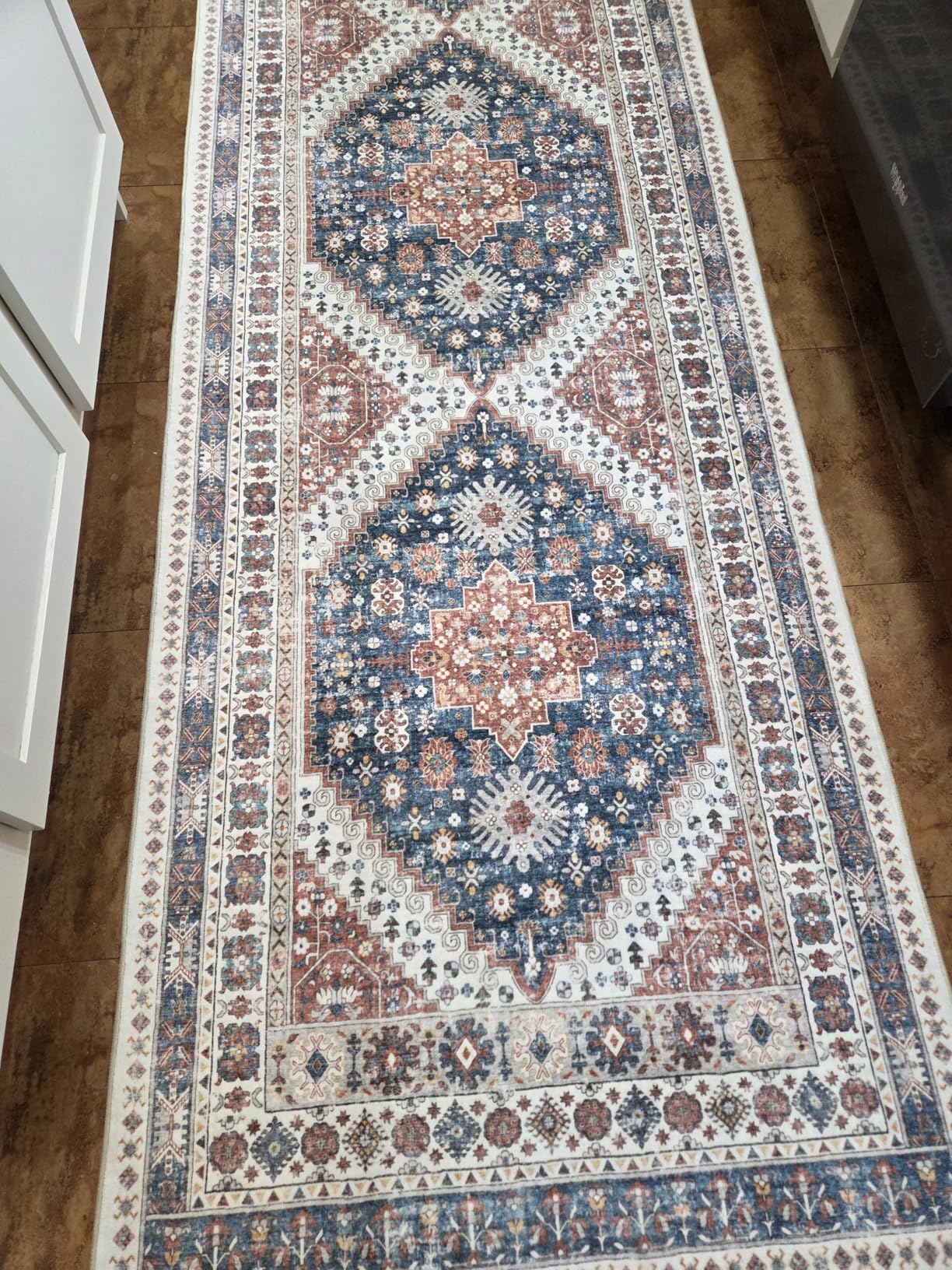 Madane Runner Rug 2x8, Washable Hallway Runner Rugs, Non-Slip Low-Pile Soft Kitchen Rug Runner Laundry Room Rug, Vintage Throw Entry Foyer Mat customer photo 2