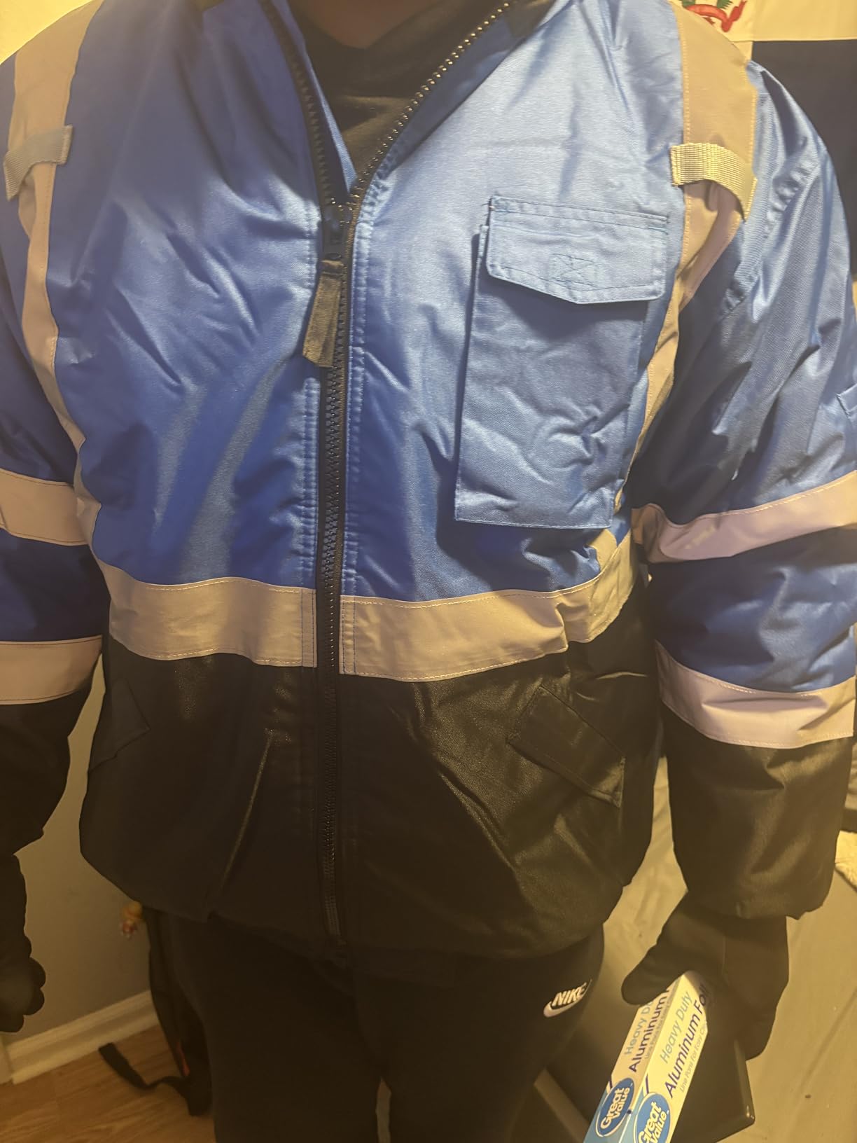 FONIRRA High Visibility Safety Bomber Jackets with Fleece Liner, ANSI Class 2 Reflective Waterproof Jacket for Men customer photo 2