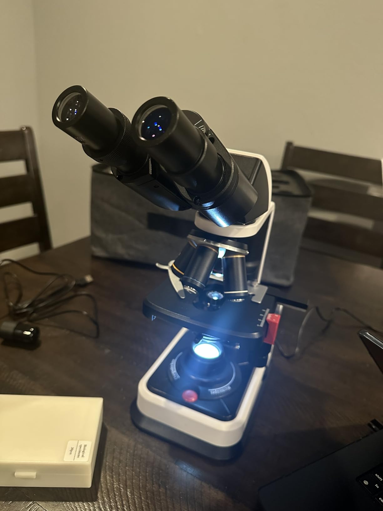 Compound Microscope, 40X-2500X, WF10x and WF25x eyepieces, Dual LED Lighting and Two-Layer Mechanical Stage, Microscope for Adults customer photo 2