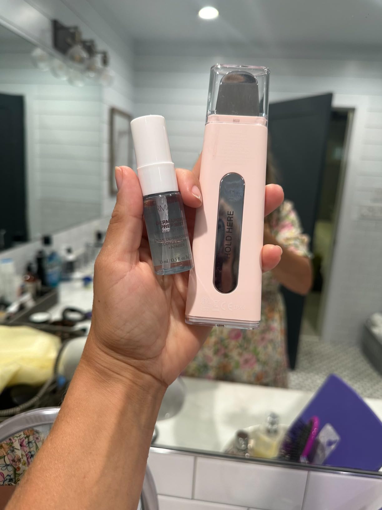 DERMAFLASH DERMAPORE+ Skin Care Device, Ultrasonic 2-in-1 Pore Extractor and Skincare Infuser, Stone customer photo 1