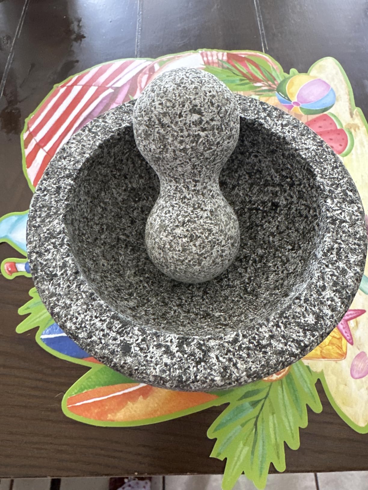 PriorityChef Granite Mortar and Pestle Set - 8 Inch Natural Stone Molcajete Mexicano for Spices, Seasonings, Pastes - Pestle and Mortar Bowl for Fresh Guacamole, Salsa, Pesto, Large, Grey customer photo 2