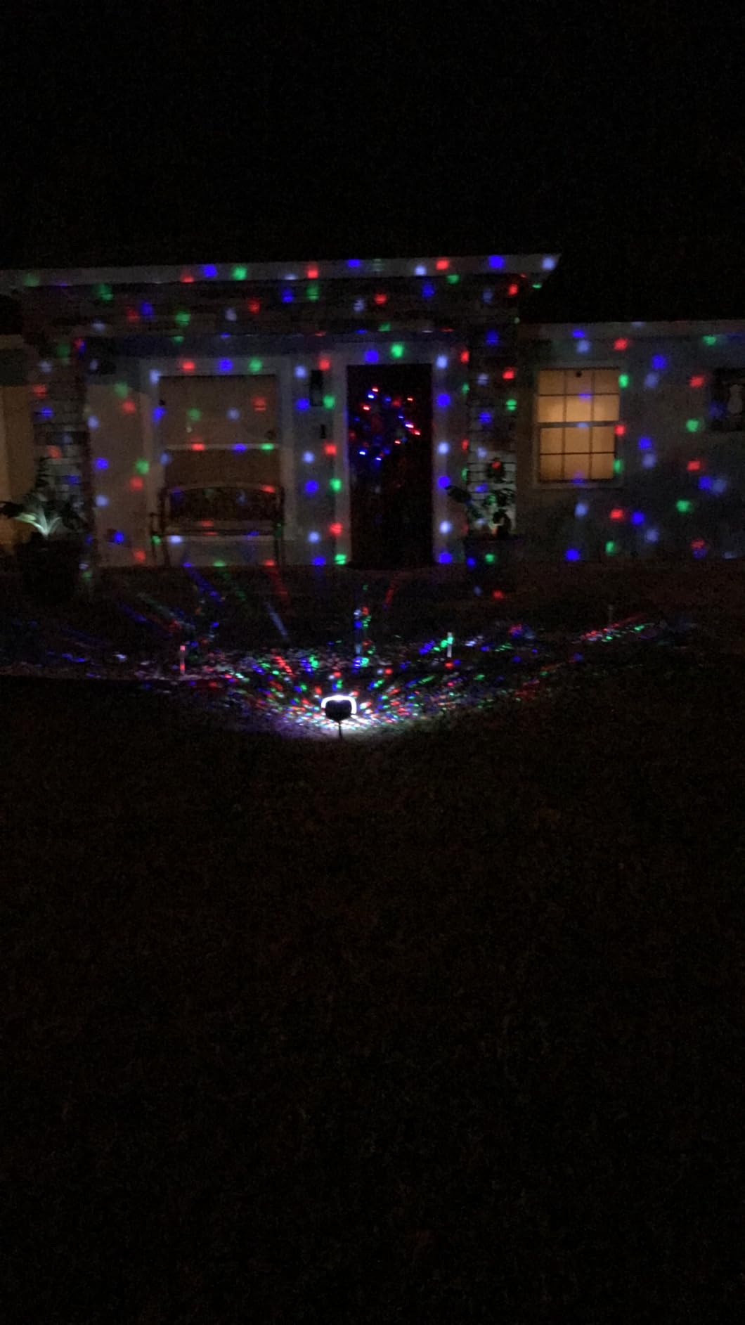 Christmas Halloween Projector Lights Outdoor,Indoor 15 Colors Snowfall Rotating Falling Snow Projector with Remote and Timer,Waterproof Landscape Lights for Home Yard Garden Window Christmas Decor customer photo 1