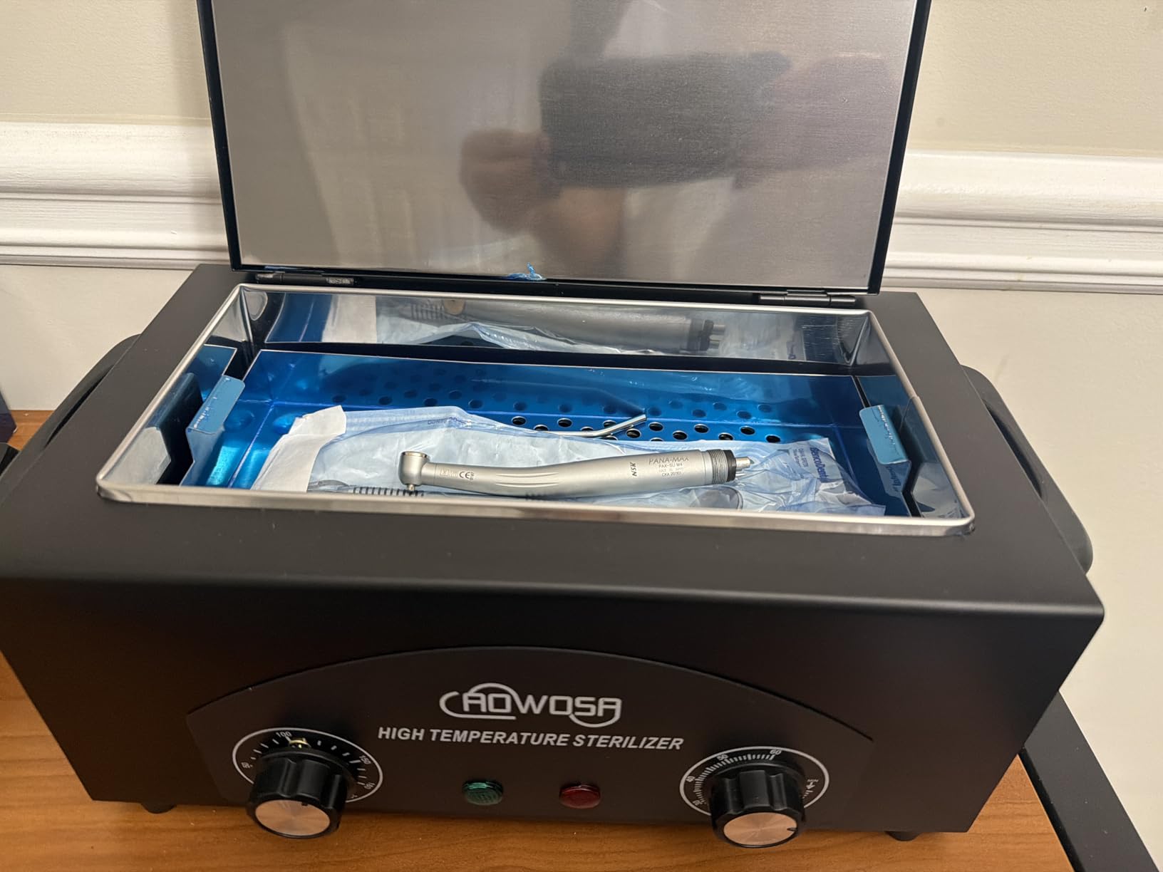High Temperature Metal Tool Cleaning Box, 2L Dry Heat Cabinet Beauty Hair Nail Metal Tool Cleaning for Manicure Pedicure Barber, with 0-60 Min Timer & 50-220C Temp Settings, Plastic Sterilization Tray customer photo 1