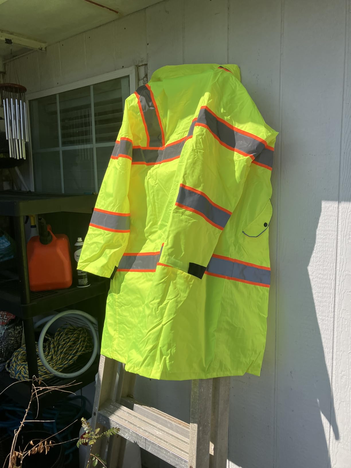 TICONN Reflective Rain Coat, Waterproof Hi Vis Safety Rain Jacket, Heavy Duty ANSI Class 3 High Visibility Trench Coat customer photo 2