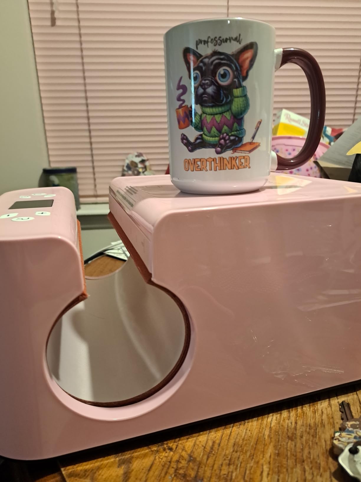 HTVRONT Auto Tumbler Heat Press Machine - Mug Heat Press Heat Up Fast & Even, Professional Tumbler Press High-Security for 2.9-3.2inch Sublimation Tumblers, Cups, Glasses and Mugs (Blue) customer photo 2