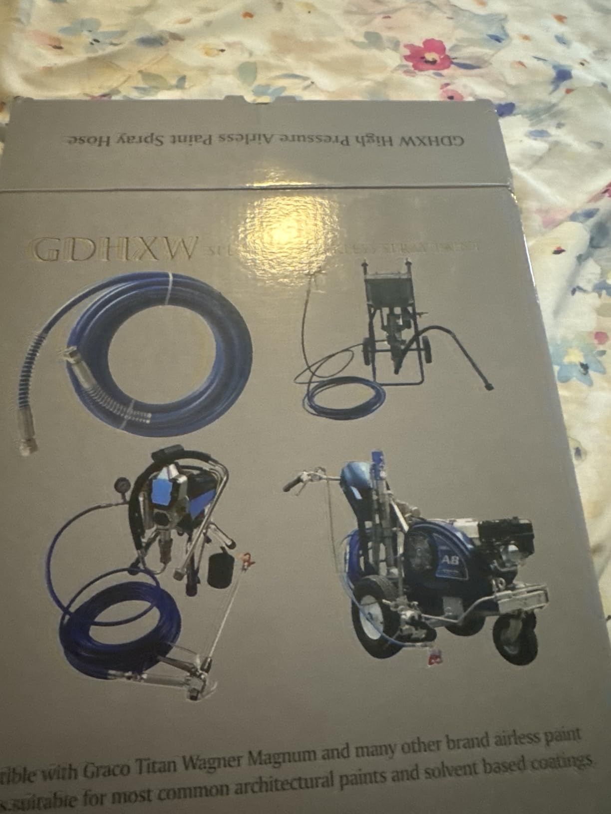 GDHXW 25FT Double Layer Braided Wire High Pressure Airless Paint Spray Hose Upgraded 8500 PSI Universal Paint Sprayer Flexible Tube 1/4