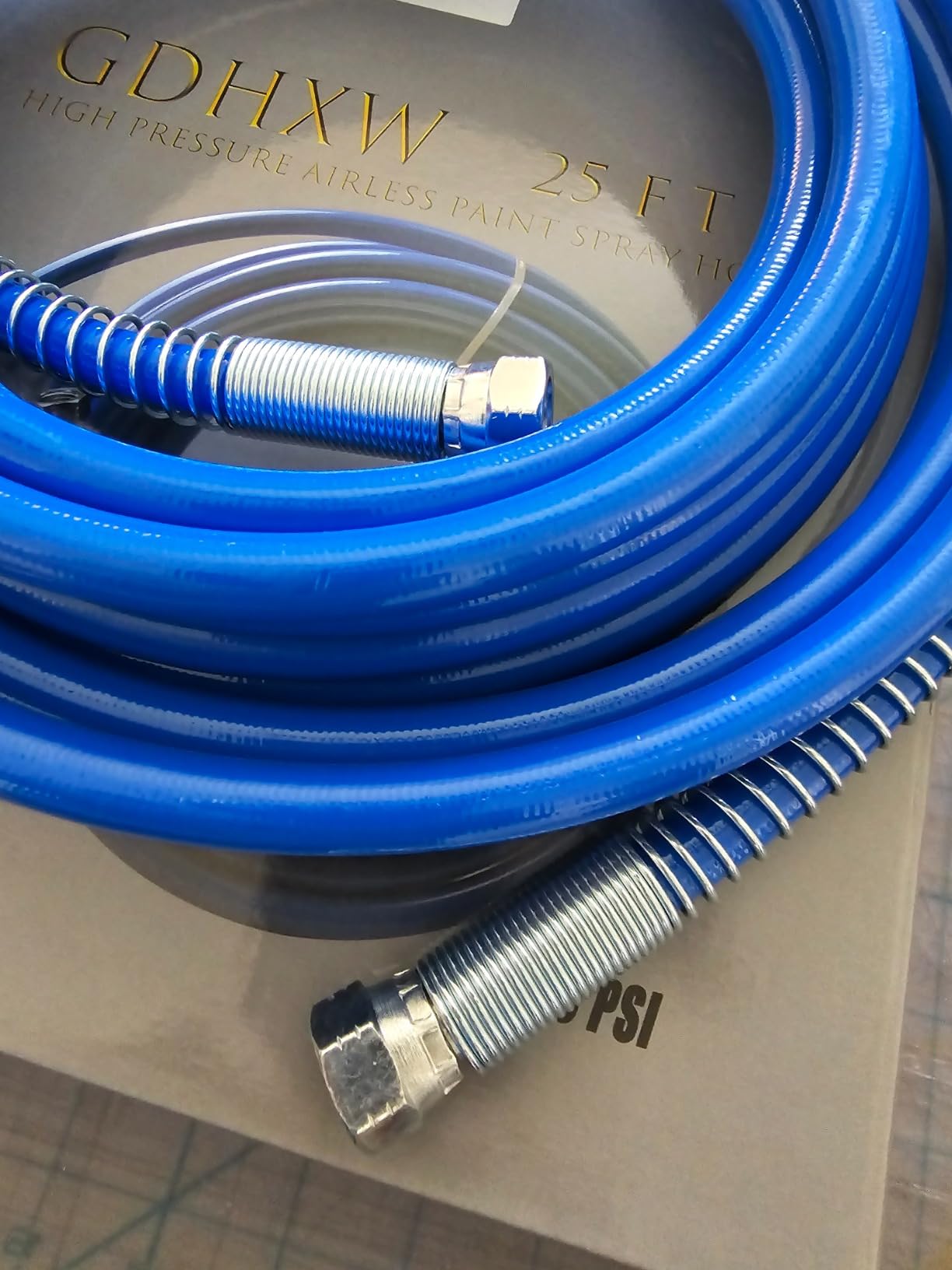 GDHXW 25FT Double Layer Braided Wire High Pressure Airless Paint Spray Hose Upgraded 8500 PSI Universal Paint Sprayer Flexible Tube 1/4