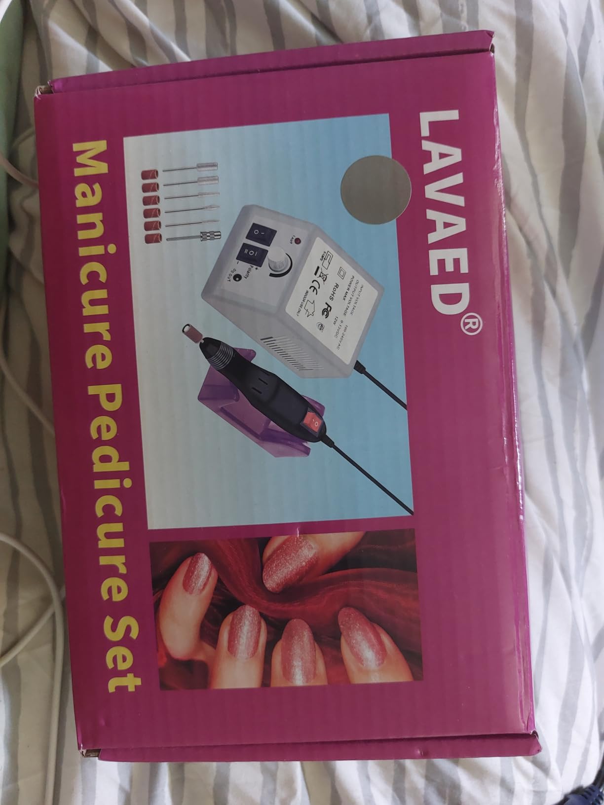 LAVAED Professional Nail Drill Electric Nail File Kit, Nail Filer Electric with 156pcs Sanding Bands and Nail Dril Bits for Acrylic, Gel Nail Manicure and Pedicure, Pink customer photo 1