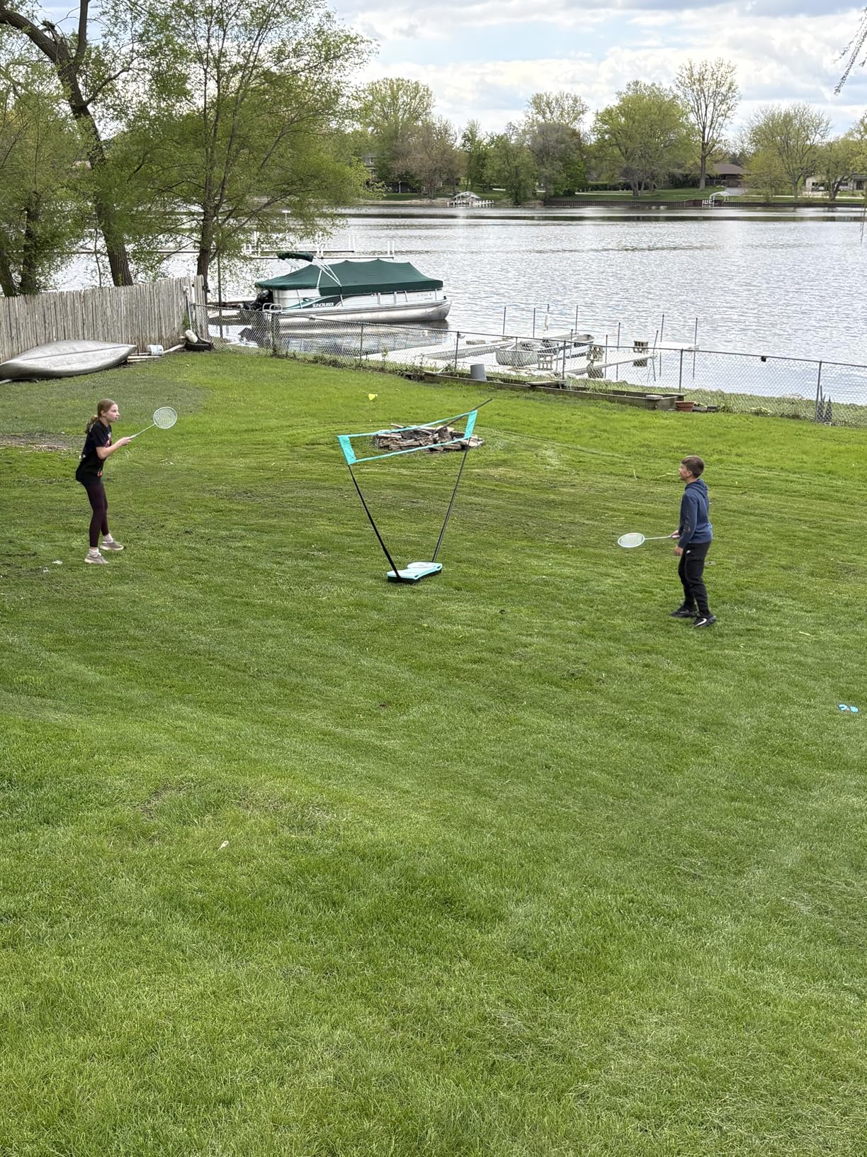 EasyGo Badminton Set with Net, 4 Rackets, 4 Shuttlecocks, Portable Storage Box, for Backyards, Outdoor Games, Yard Games | Badminton Set, Outdoor Games, Yard Games customer photo 1