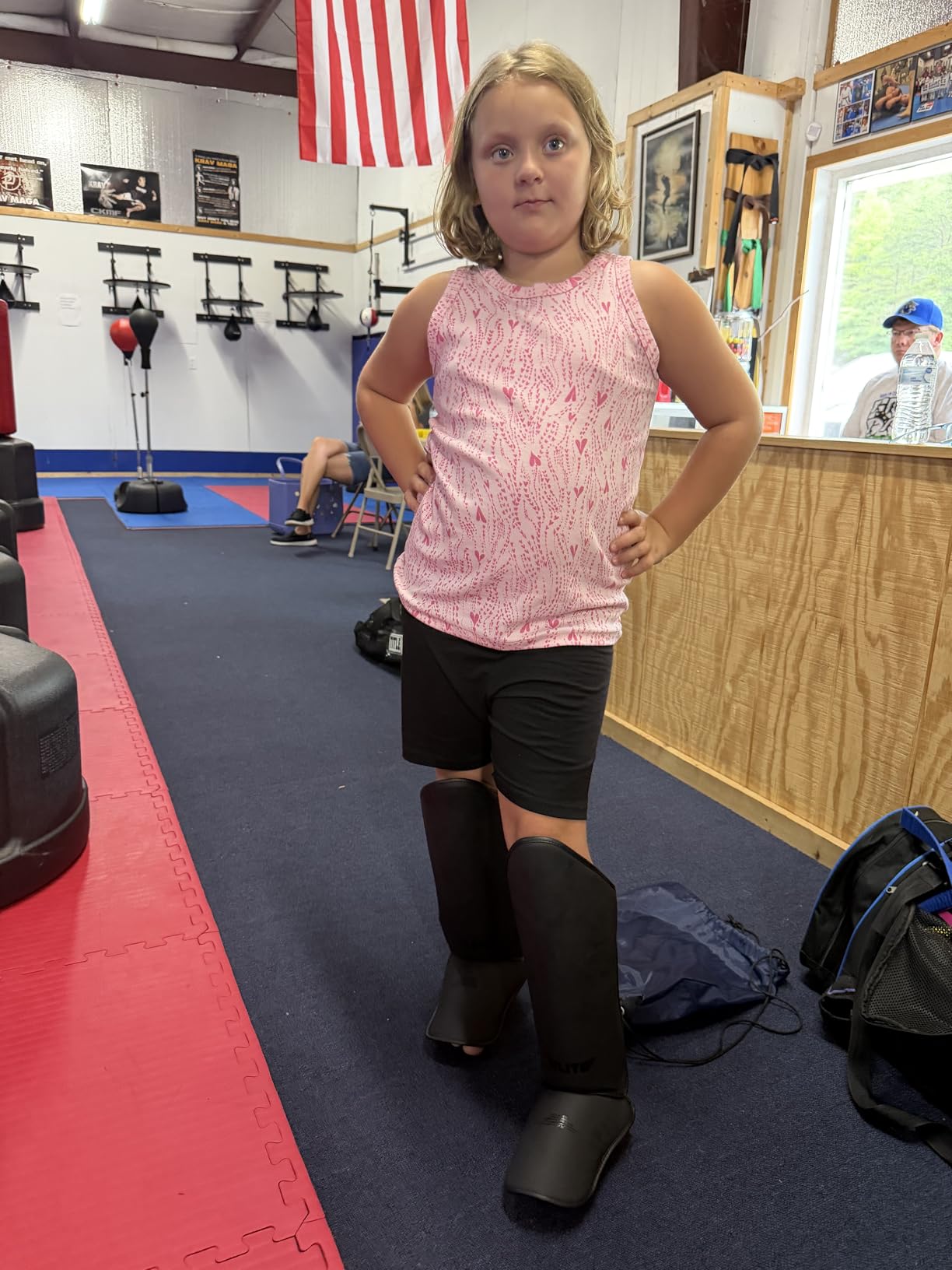Elite Sports Muay Thai MMA Kickboxing Boys and Girls Shin Guards for Age 4 to 14 Years, Instep Guard Sparring Protective Leg Shin Kick Pads for Kids customer photo 2