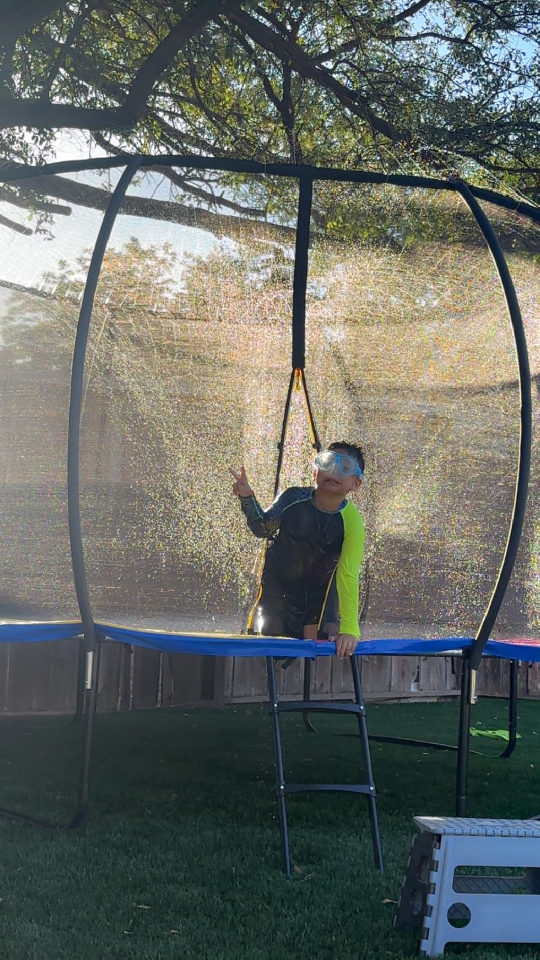JoyBerri Trampoline Outdoor - Upsurge ASTM Certified Safe 8Ft 10Ft 12Ft 14Ft 15Ft 16Ft Recreational Trampoline for Kids and Adults. Anti-Rust Coating with Enclosure Net, Ladder, Sprinkler & LED Lights customer photo 2