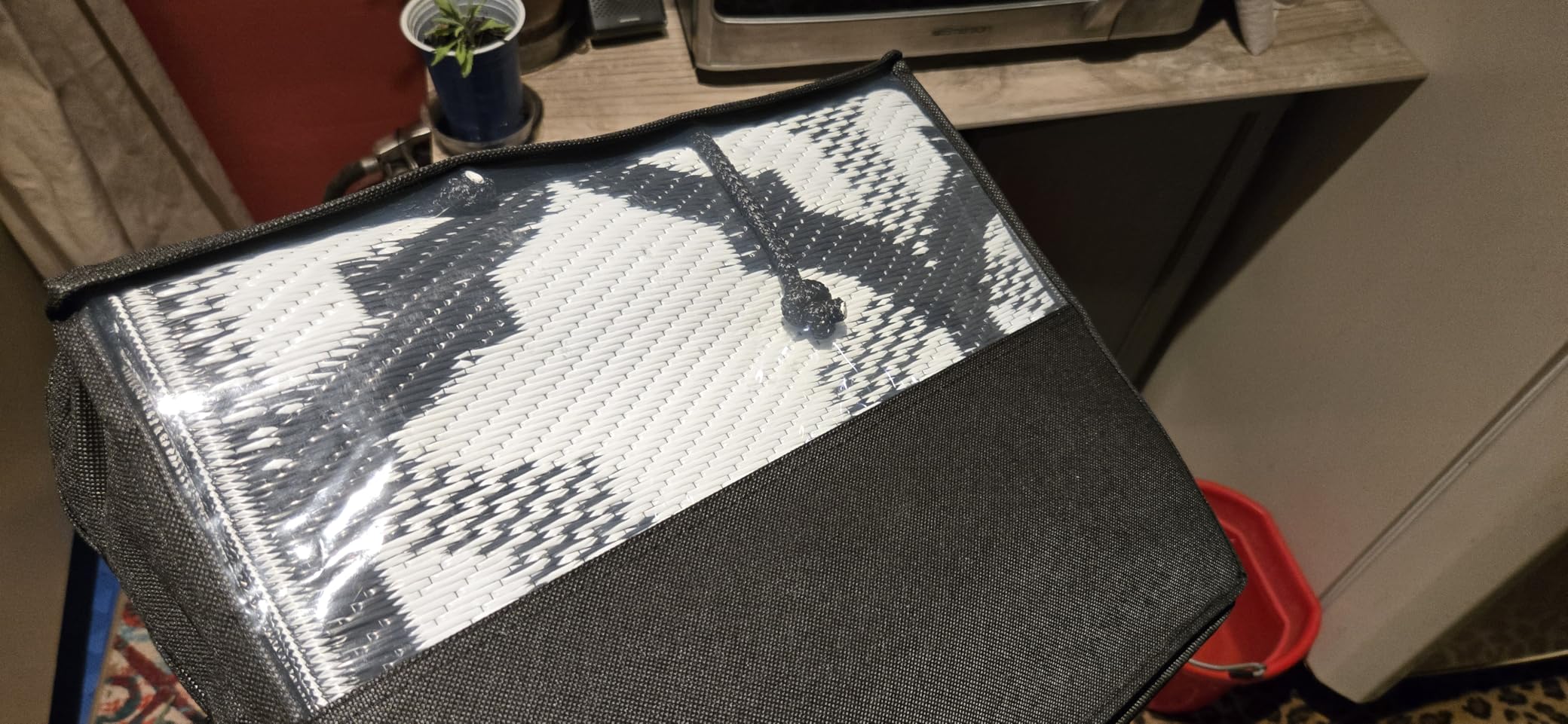 OLANLY Waterproof Outdoor Rug 5x8 ft, Outdoor Plastic Straw Rug for Camping, RV Mat Outside, Indoor Outdoor Carpet for Porch, Deck, Backyard, Balcony, Picnic, Black & White customer photo 1